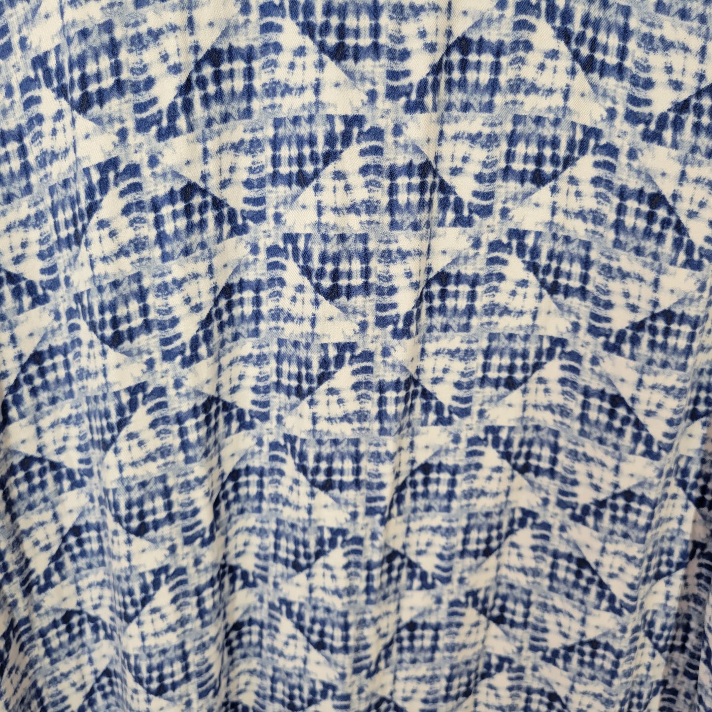 Sonoma Women's XL Blue Tie-Dye Shirt Dress Rayon Knee Length Button Up TIE39E