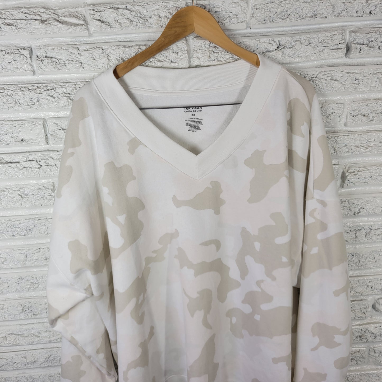 Tek Gear 3X Plus Beige Animal Print Sweatshirt Women's Cotton Blend SWE163XE