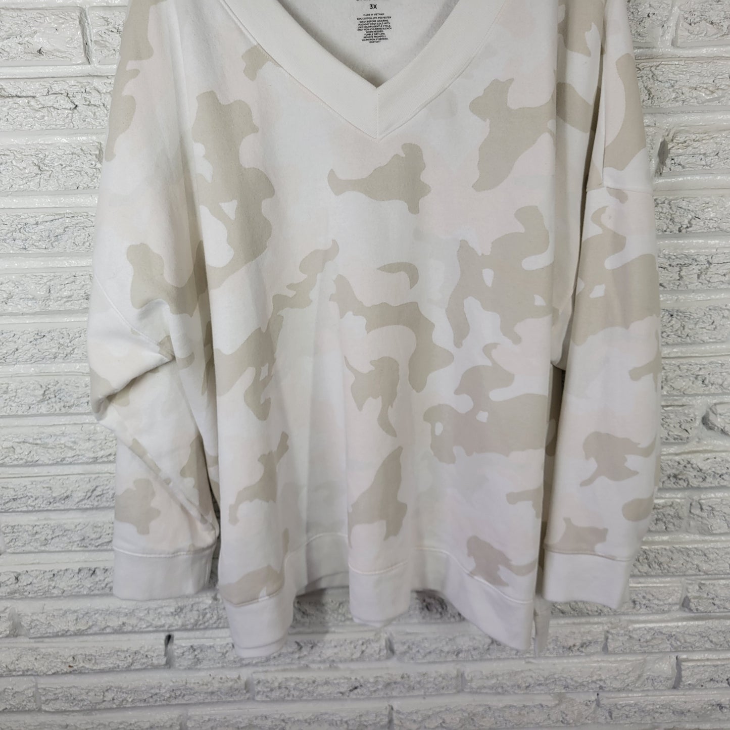 Tek Gear 3X Plus Beige Animal Print Sweatshirt Women's Cotton Blend SWE163XE