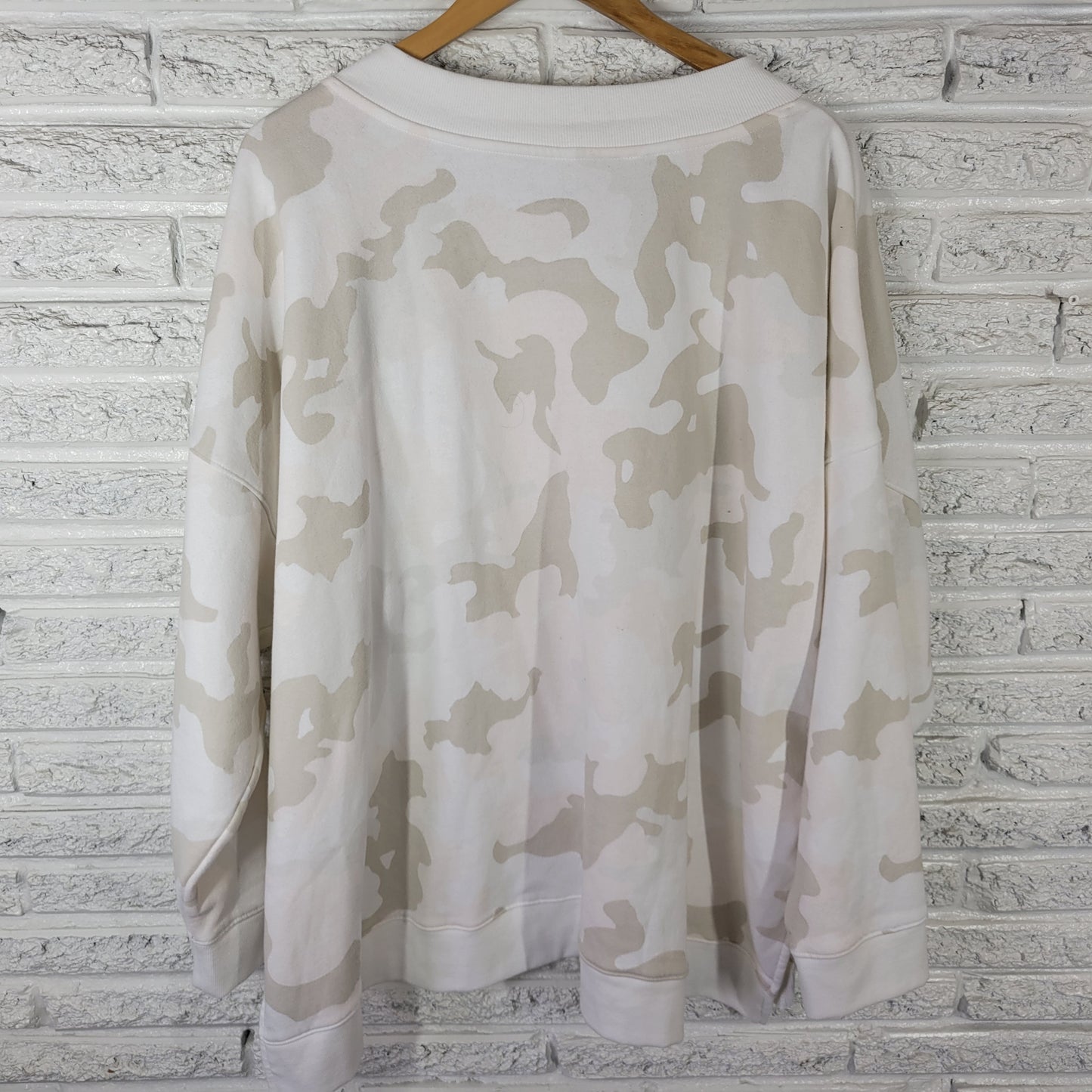 Tek Gear 3X Plus Beige Animal Print Sweatshirt Women's Cotton Blend SWE163XE