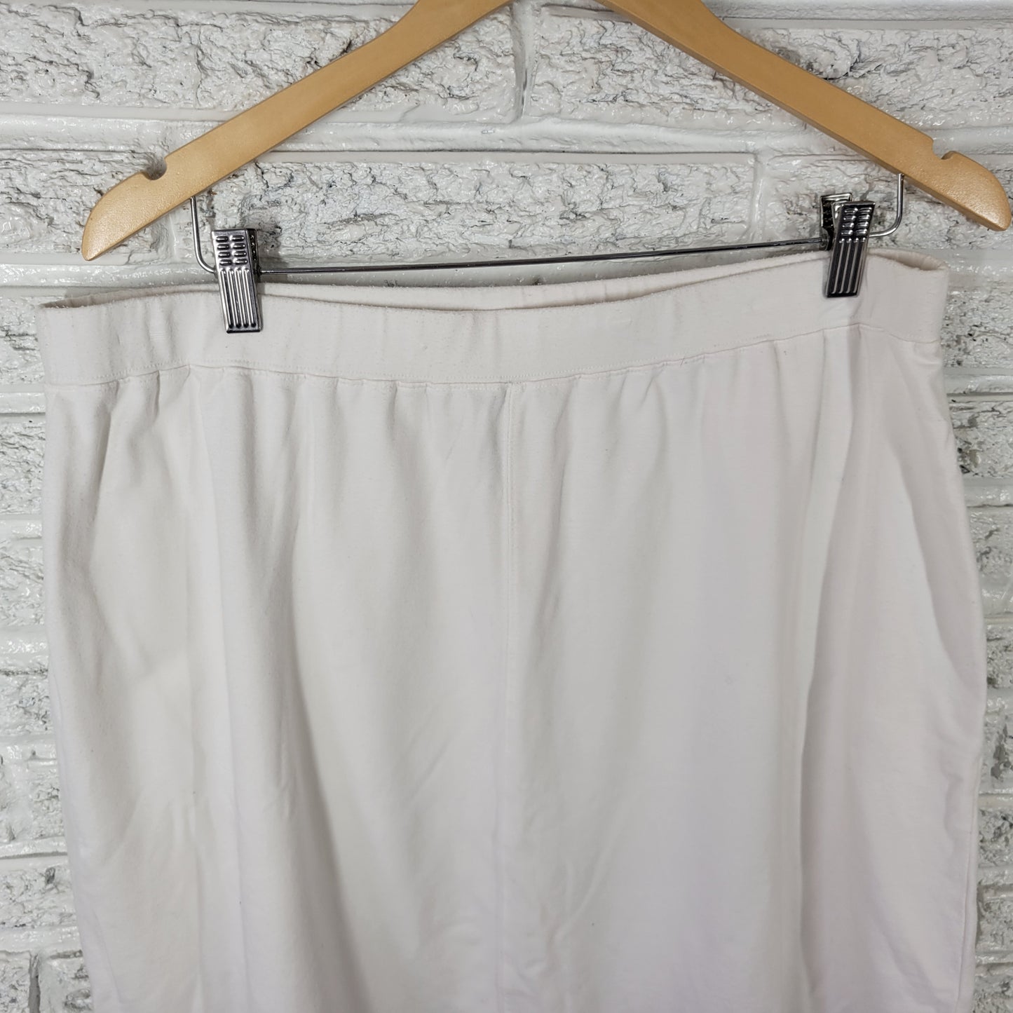 Talbots Women's 2X Plus White A-Line Skirt Mini Cotton Blend Pull-On WHI33E