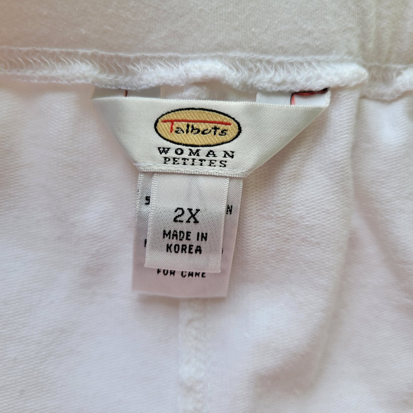 Talbots Women's 2X Plus White A-Line Skirt Mini Cotton Blend Pull-On WHI33E