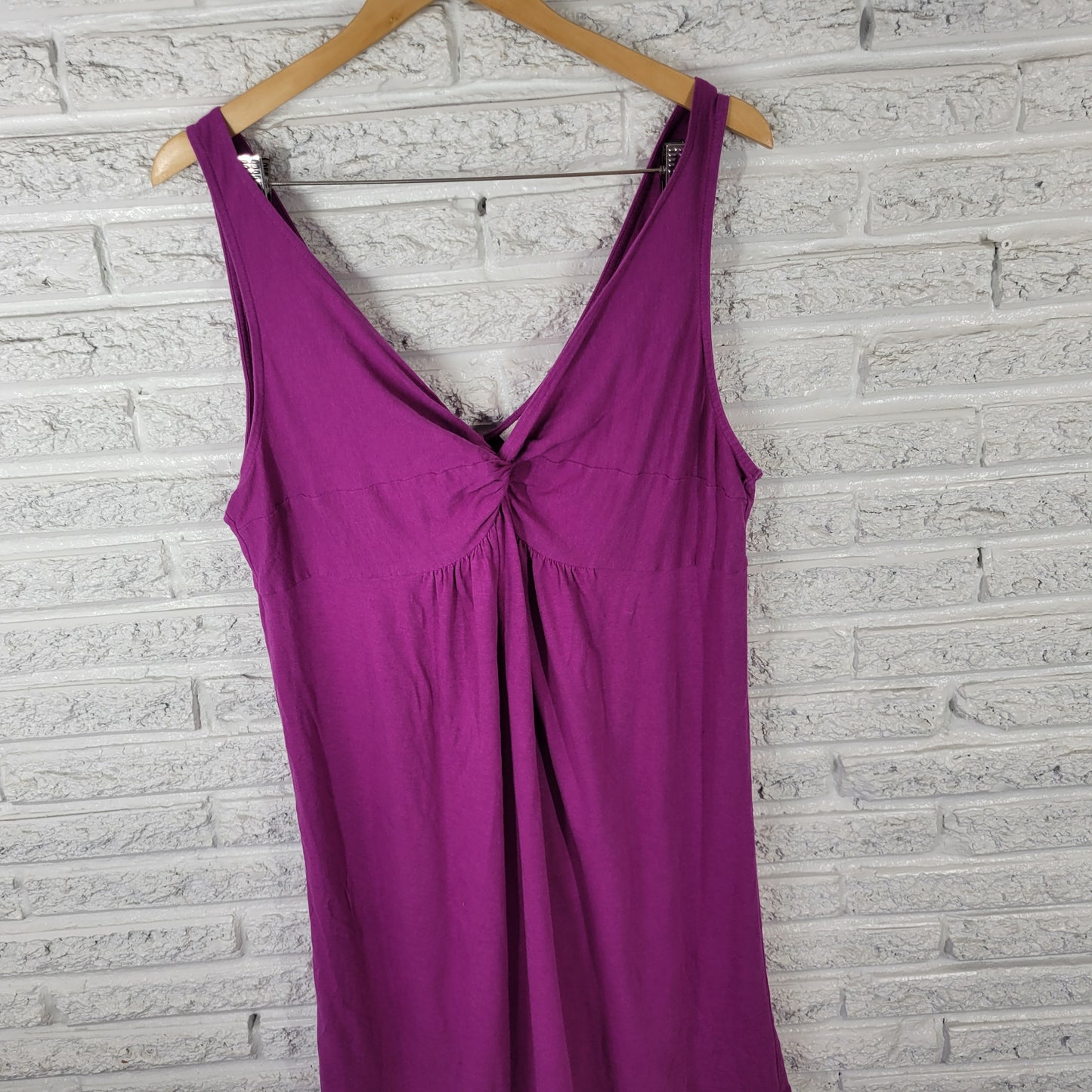 Ann Taylor LOFT Women's XL Purple V-Neck Mini Tank Dress Cotton Blend PUR5E