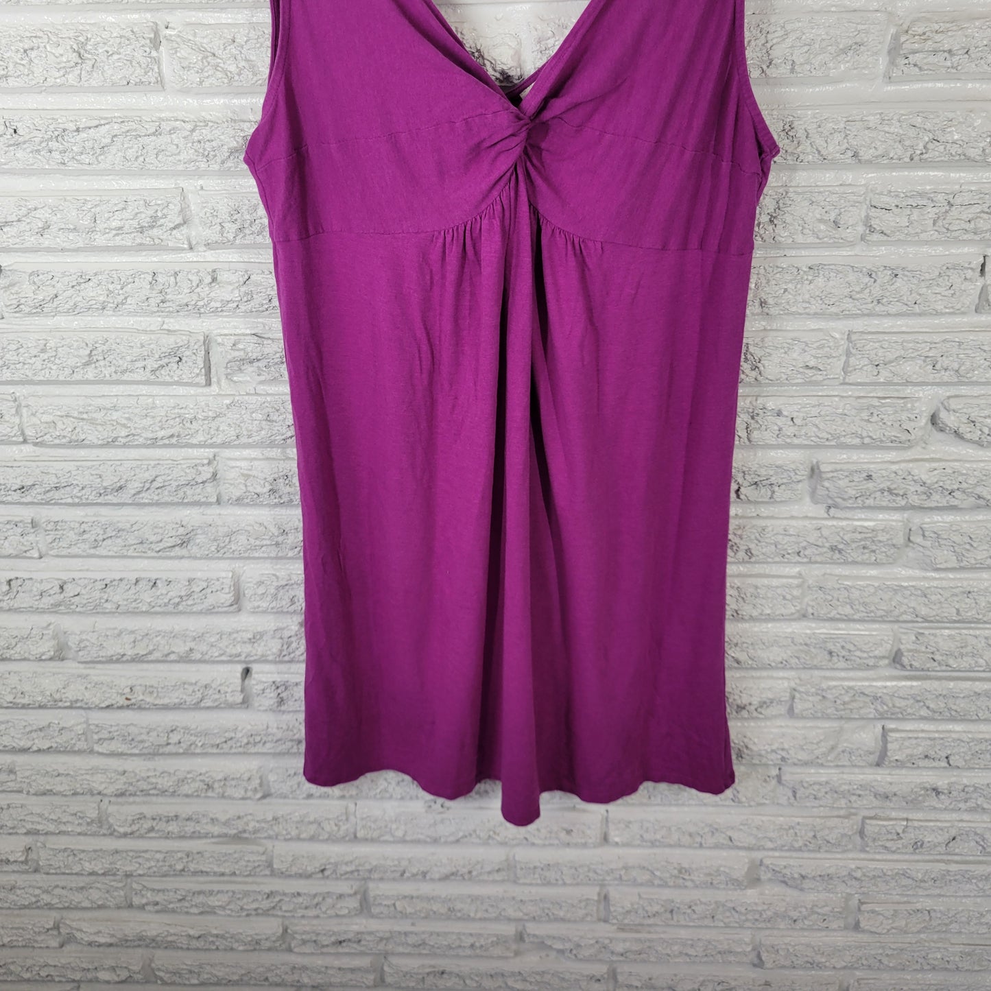 Ann Taylor LOFT Women's XL Purple V-Neck Mini Tank Dress Cotton Blend PUR5E