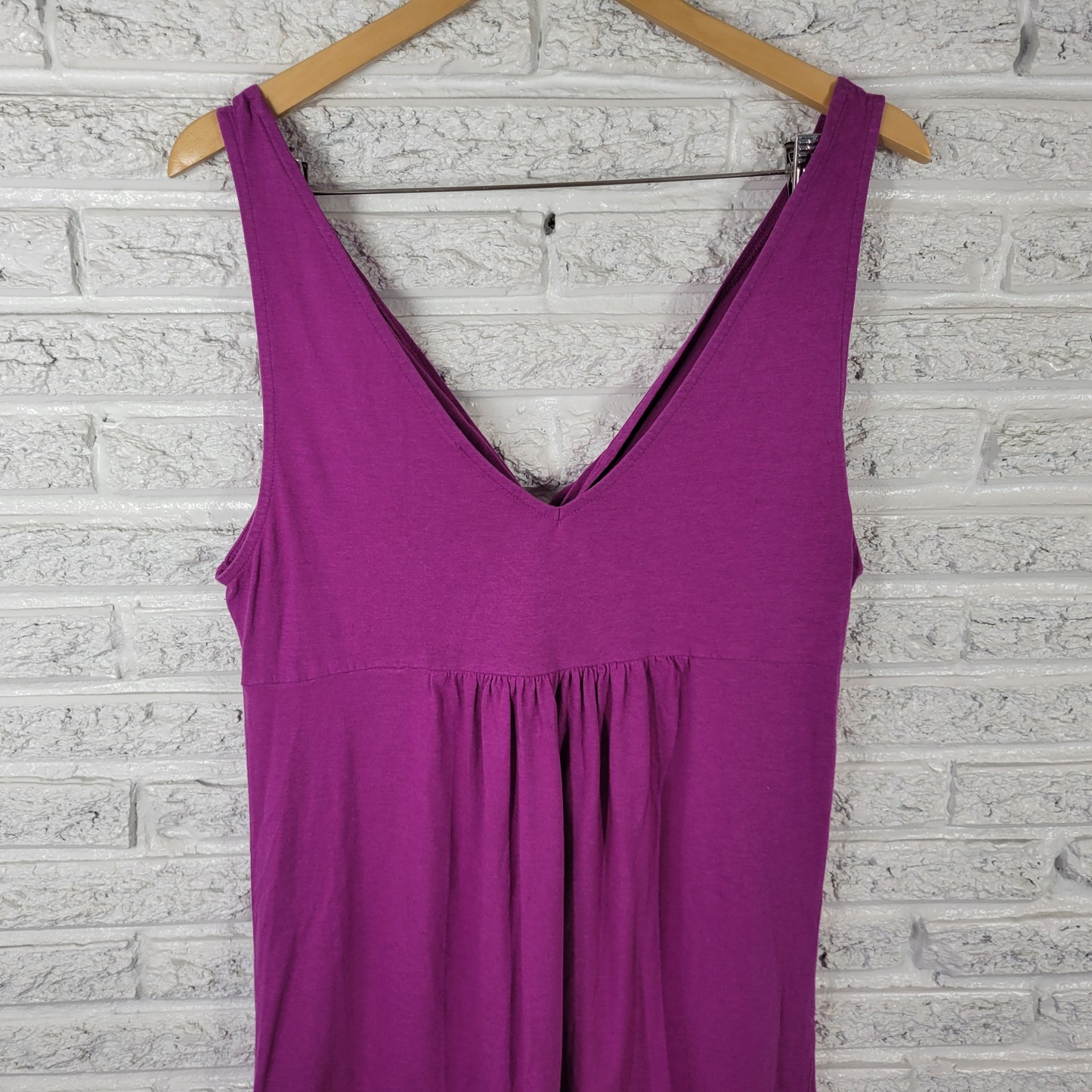 Ann Taylor LOFT Women's XL Purple V-Neck Mini Tank Dress Cotton Blend PUR5E