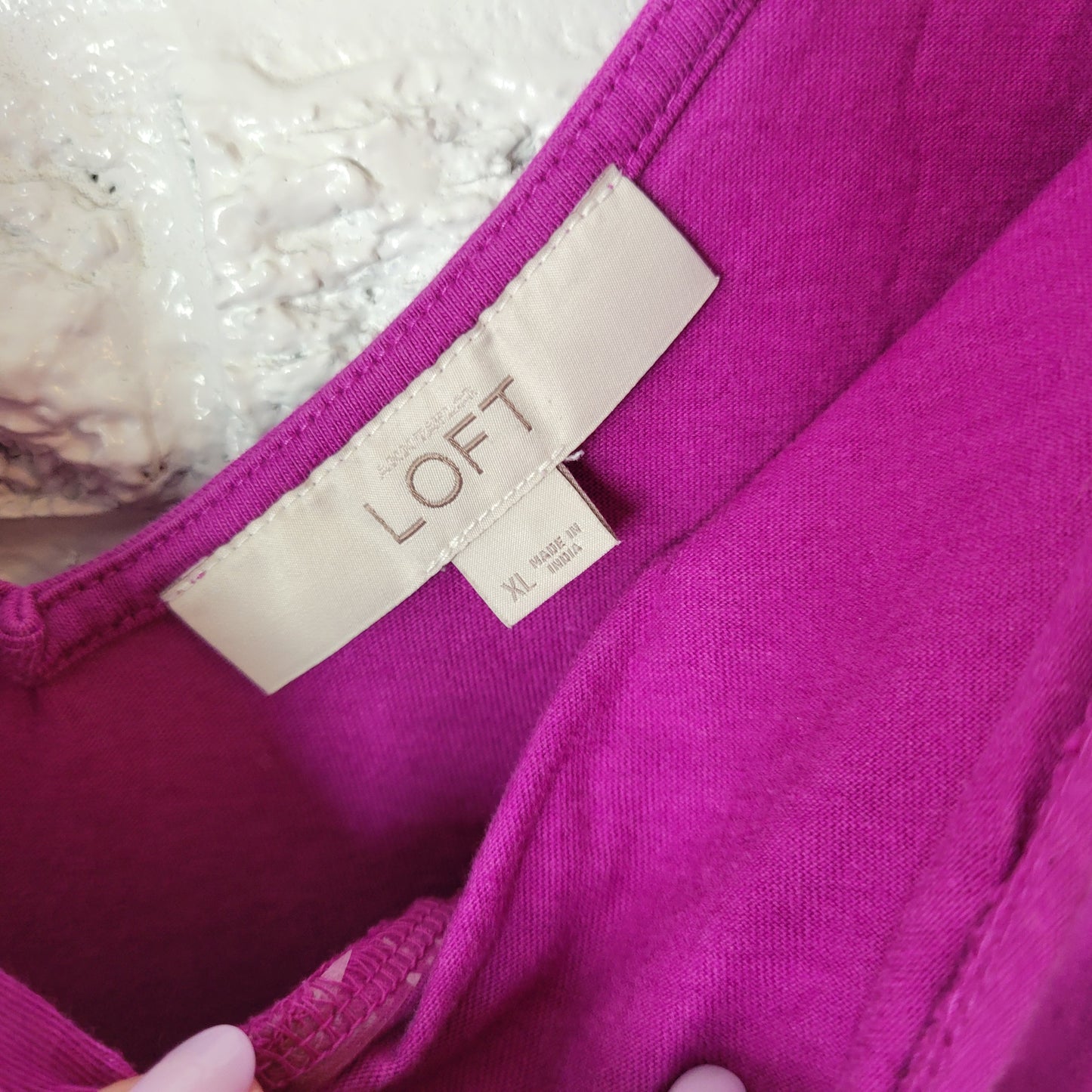 Ann Taylor LOFT Women's XL Purple V-Neck Mini Tank Dress Cotton Blend PUR5E