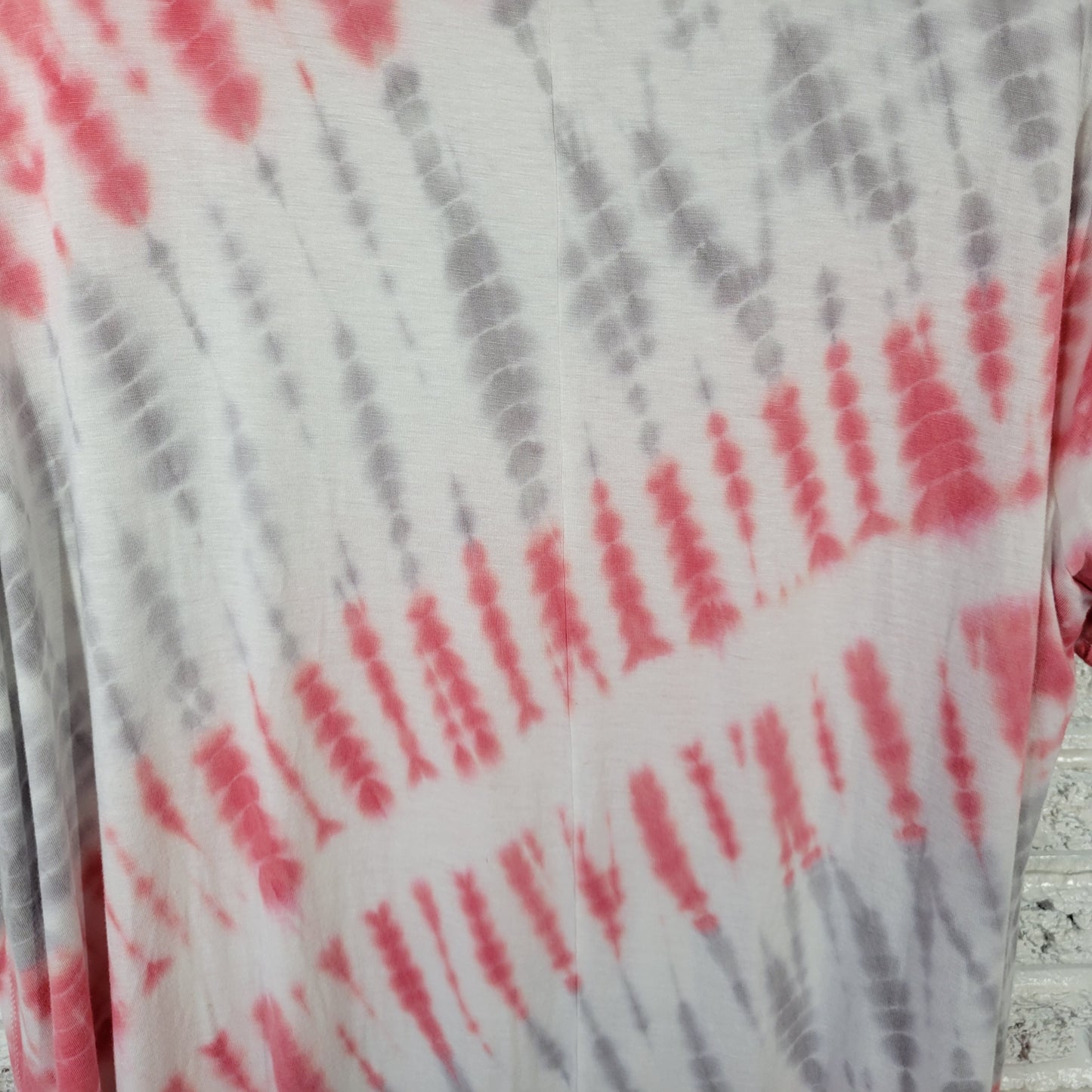 Ava & Viv 2X Plus Size Top Pink Gray Tie Dye Tunic High Low Stretch TIE42E