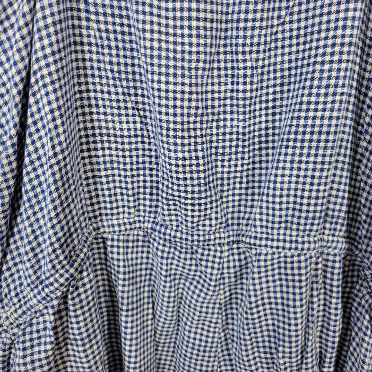 Old Navy Women's XL Romper Blue Gingham Check Cotton Sleeveless Belted PLA27E