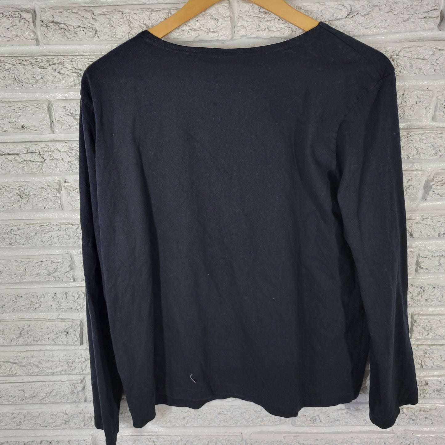 Lemon Grass Christmas XL Tee Indigo Blue Embroidered Santa Bear BLU198E