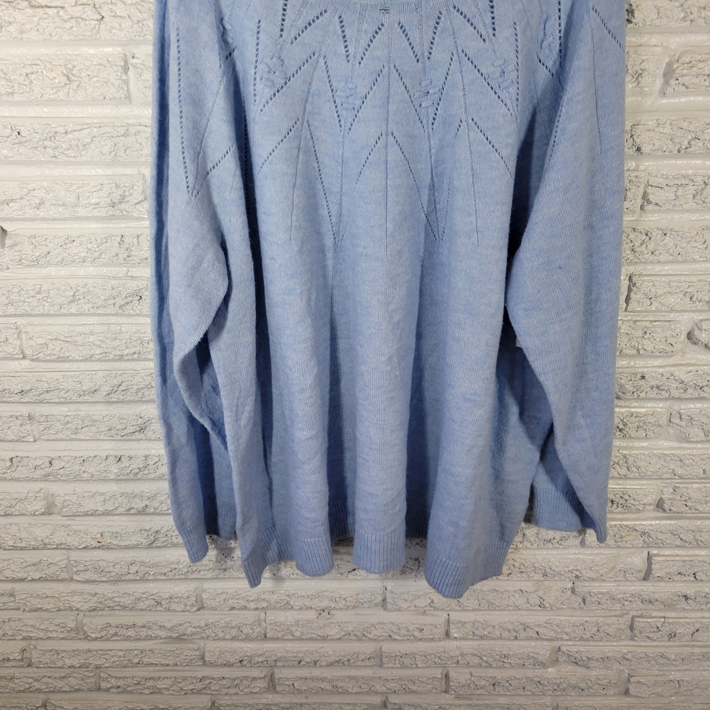 Croft & Barrow Women's 5X Sweater Blue Crew Neck Super Soft Cozy Plus SWE185E