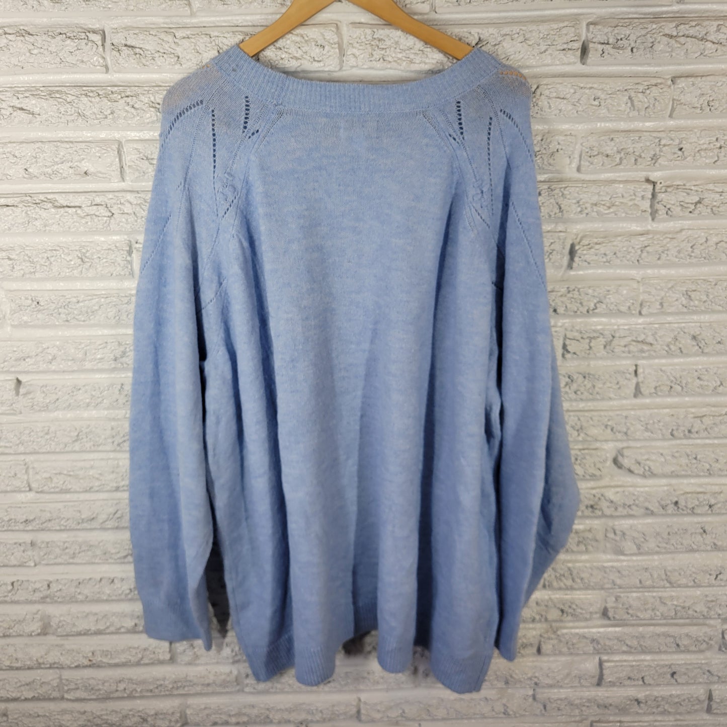 Croft & Barrow Women's 5X Sweater Blue Crew Neck Super Soft Cozy Plus SWE185E