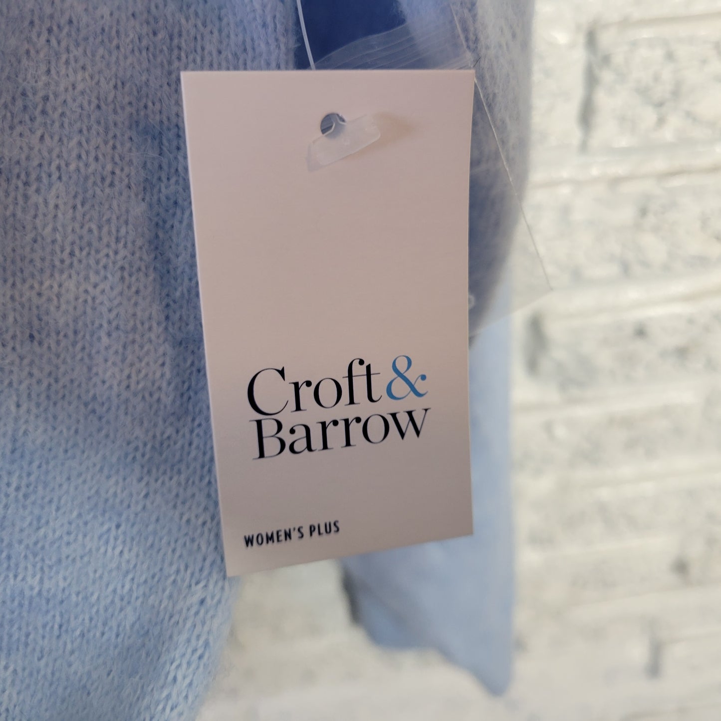 Croft & Barrow Women's 5X Sweater Blue Crew Neck Super Soft Cozy Plus SWE185E