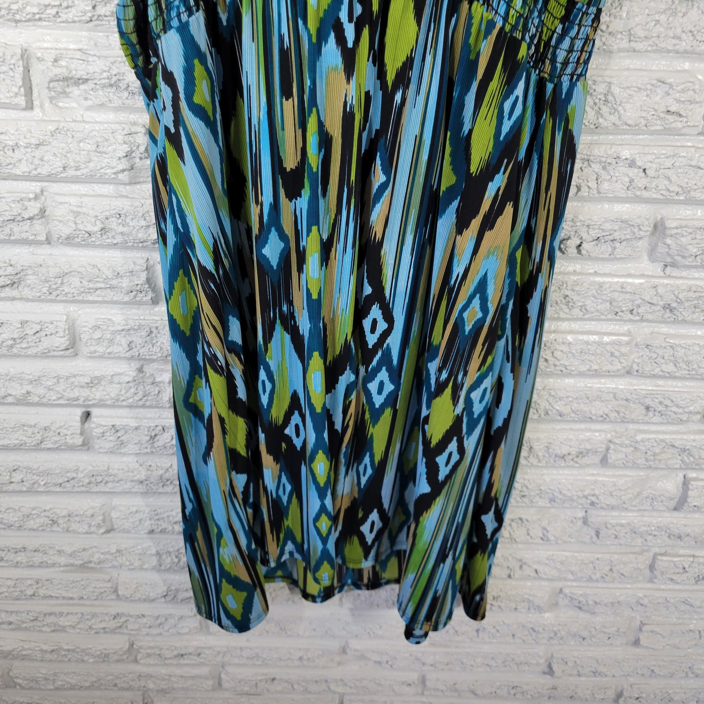 Avenue Dress 22/24 Plus Size Sheath Geometric Boat Neck Keyhole GEO277E