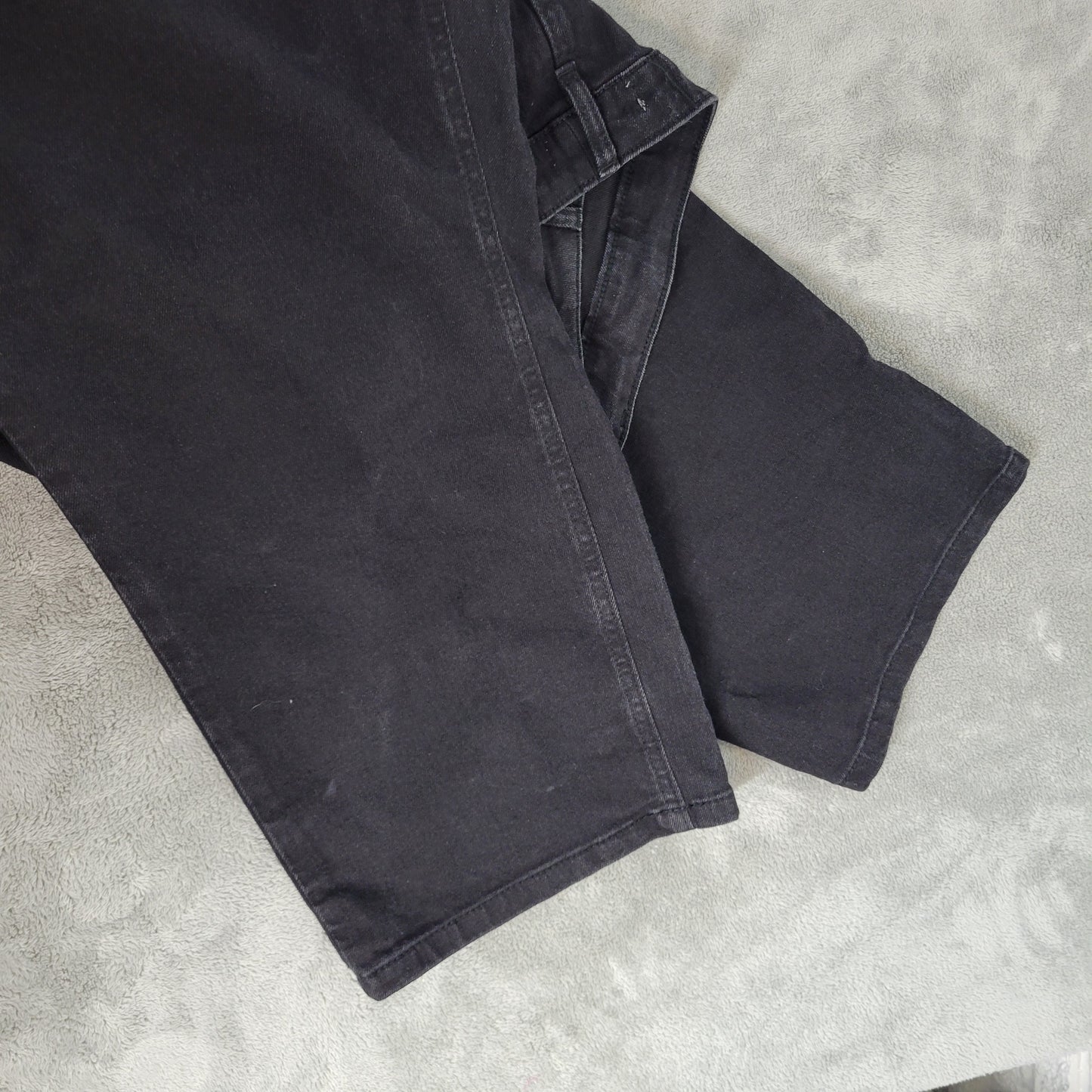 Woman Within Women's 30W Plus Size Black Denim Capri Jeans Elastic Waist CAP19E