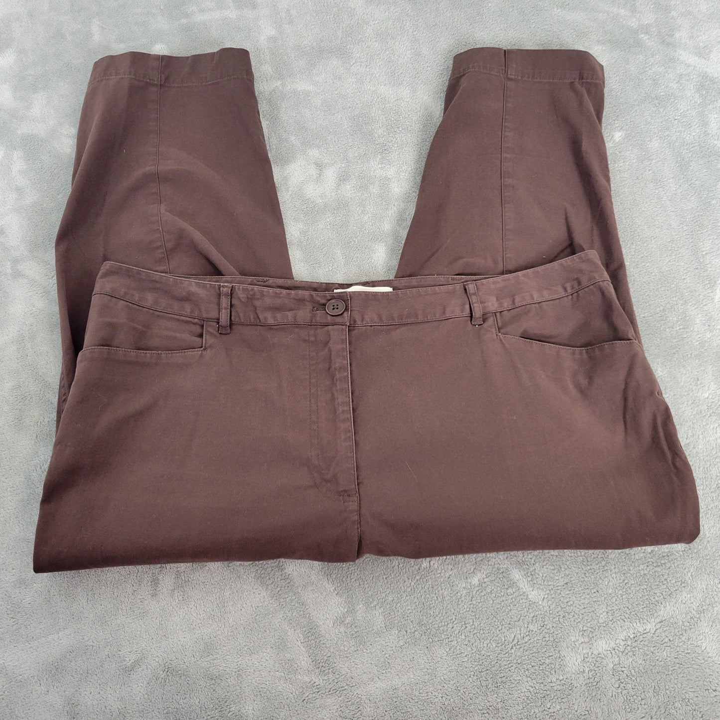 Talbots Women's 16W Brown Cotton Blend Capri Pants Straight Leg BRO36E