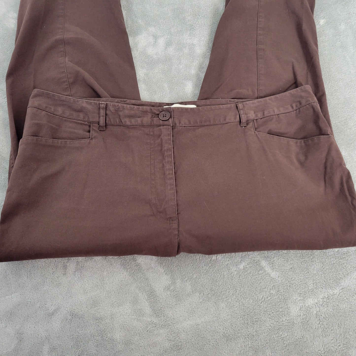 Talbots Women's 16W Brown Cotton Blend Capri Pants Straight Leg BRO36E