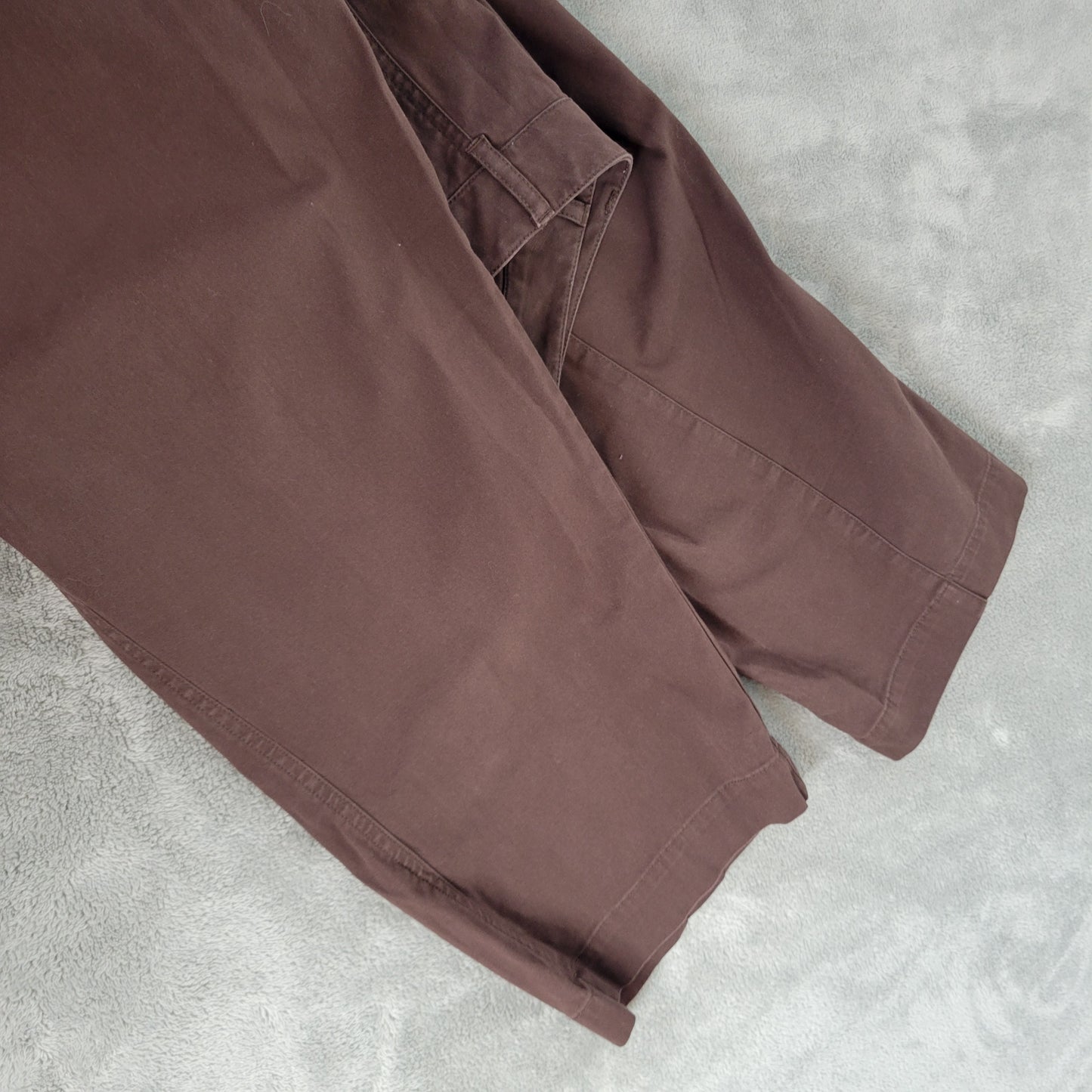 Talbots Women's 16W Brown Cotton Blend Capri Pants Straight Leg BRO36E