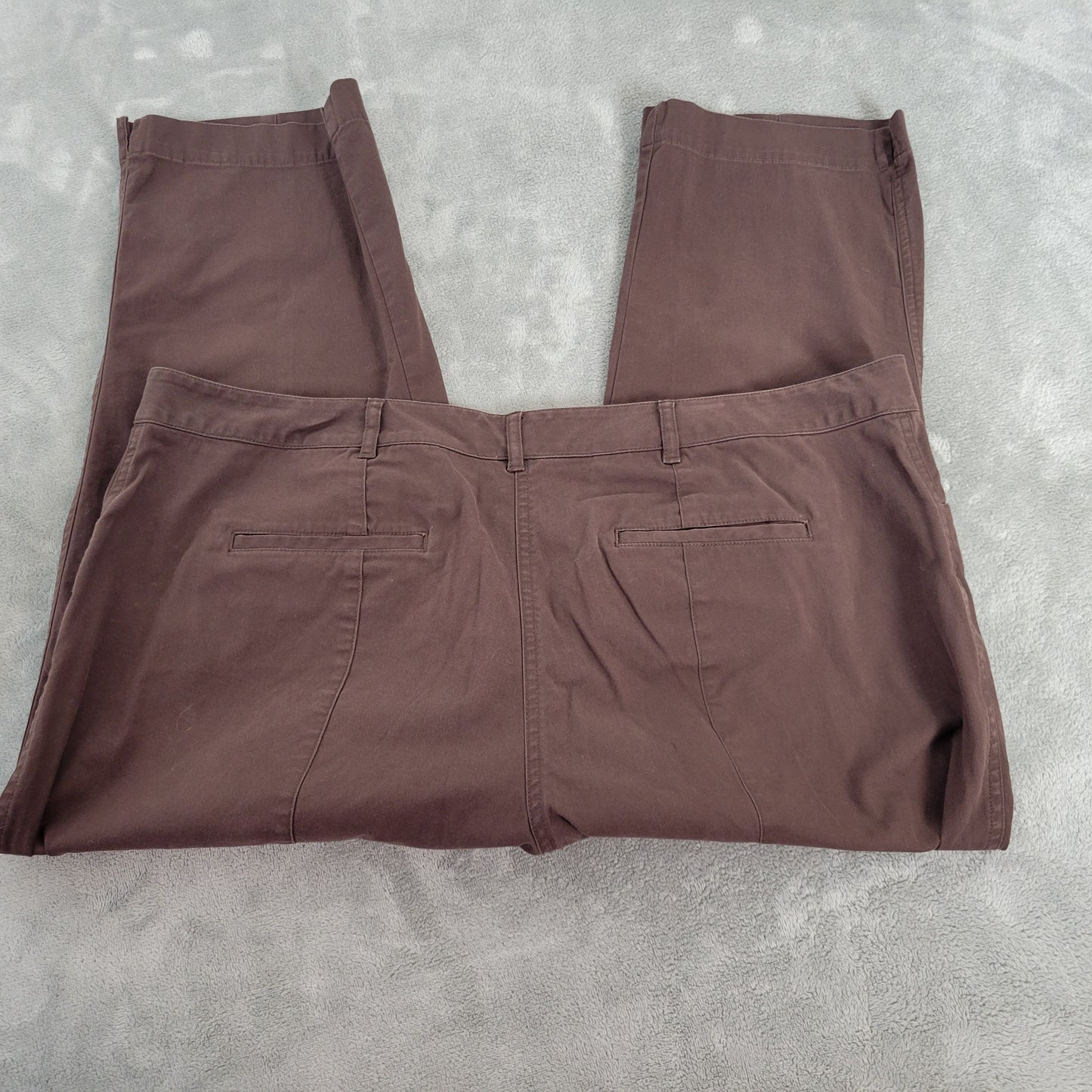 Talbots Women's 16W Brown Cotton Blend Capri Pants Straight Leg BRO36E