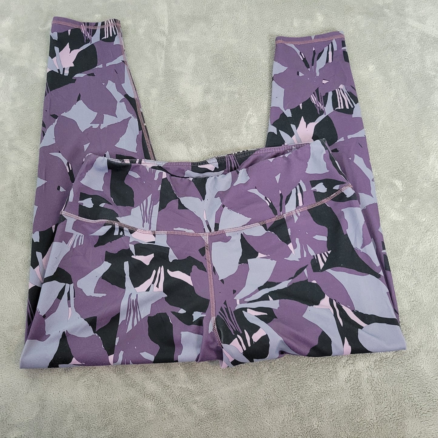 Tahari Women's XL Leggings Purple Blue Floral Activewear Yoga Pants FL031E