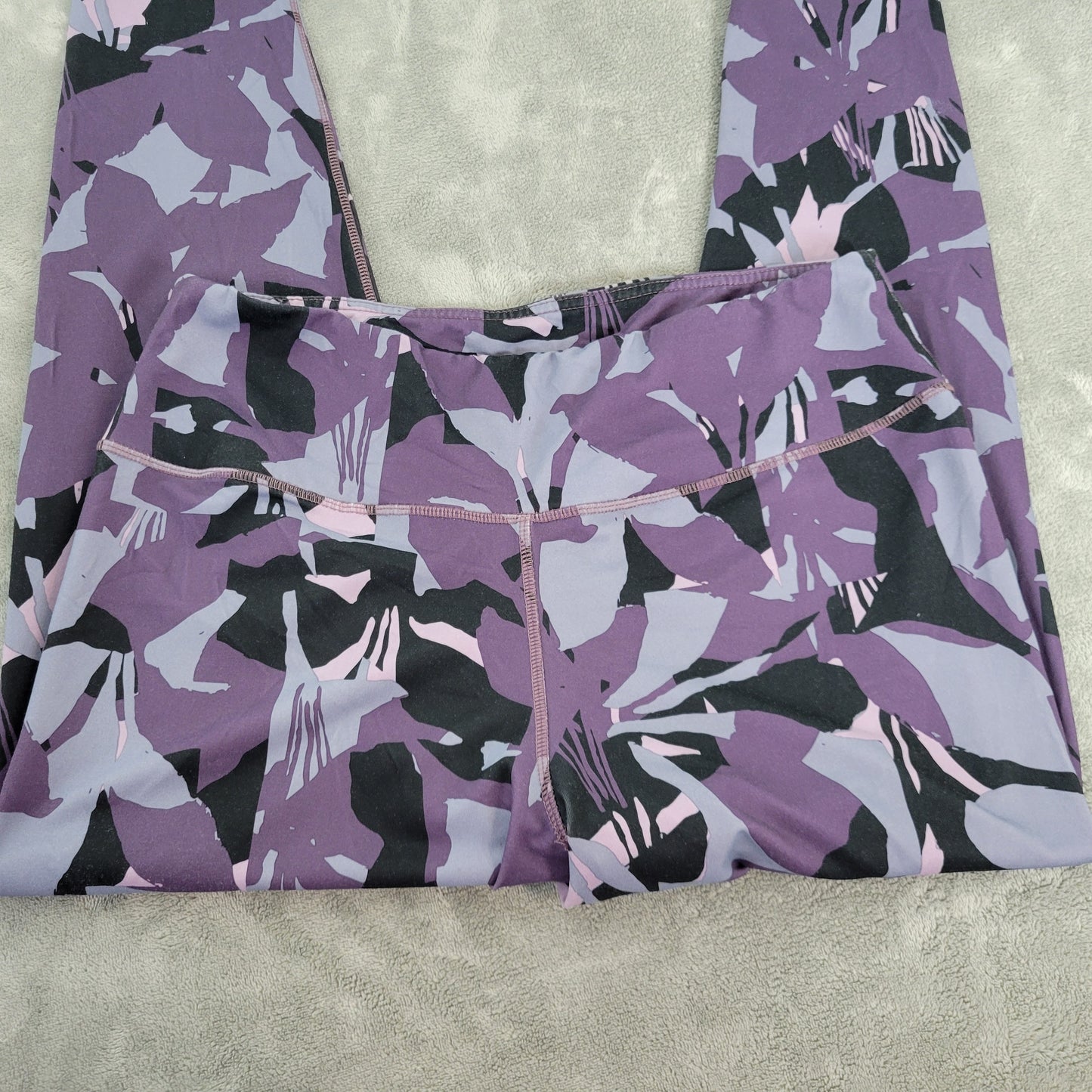Tahari Women's XL Leggings Purple Blue Floral Activewear Yoga Pants FL031E