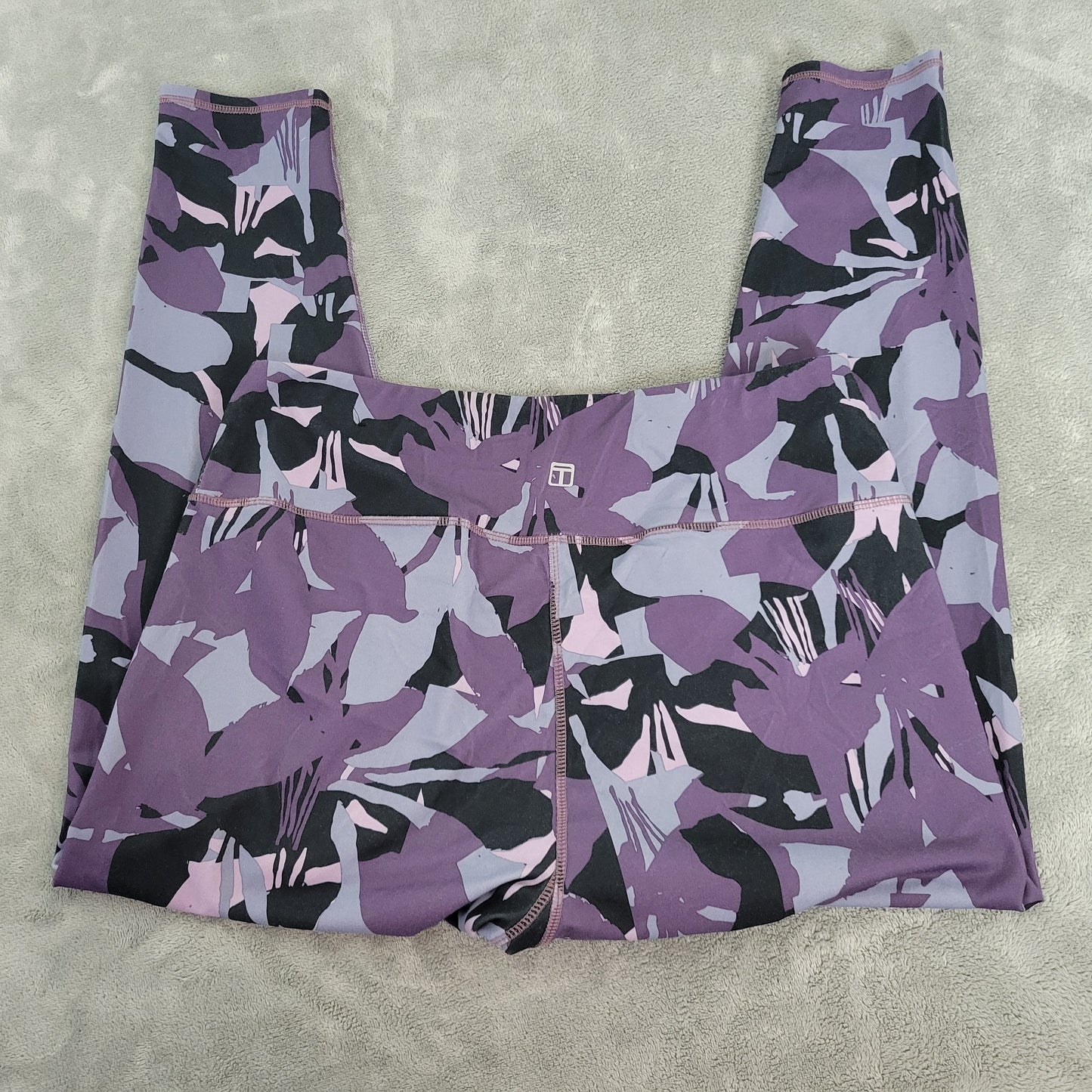 Tahari Women's XL Leggings Purple Blue Floral Activewear Yoga Pants FL031E