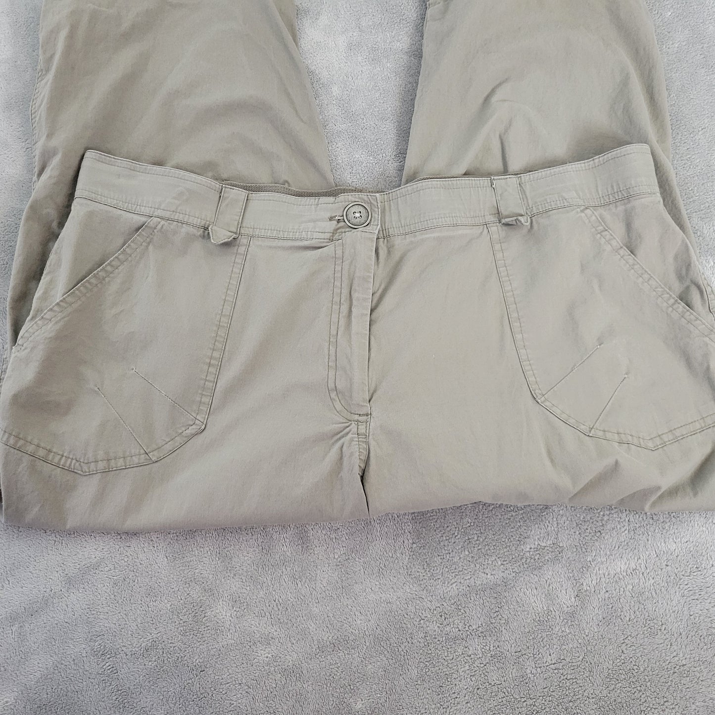 Counterparts Women's 18 Gray Capri Pants Straight Leg Elastic Waist GRA49E
