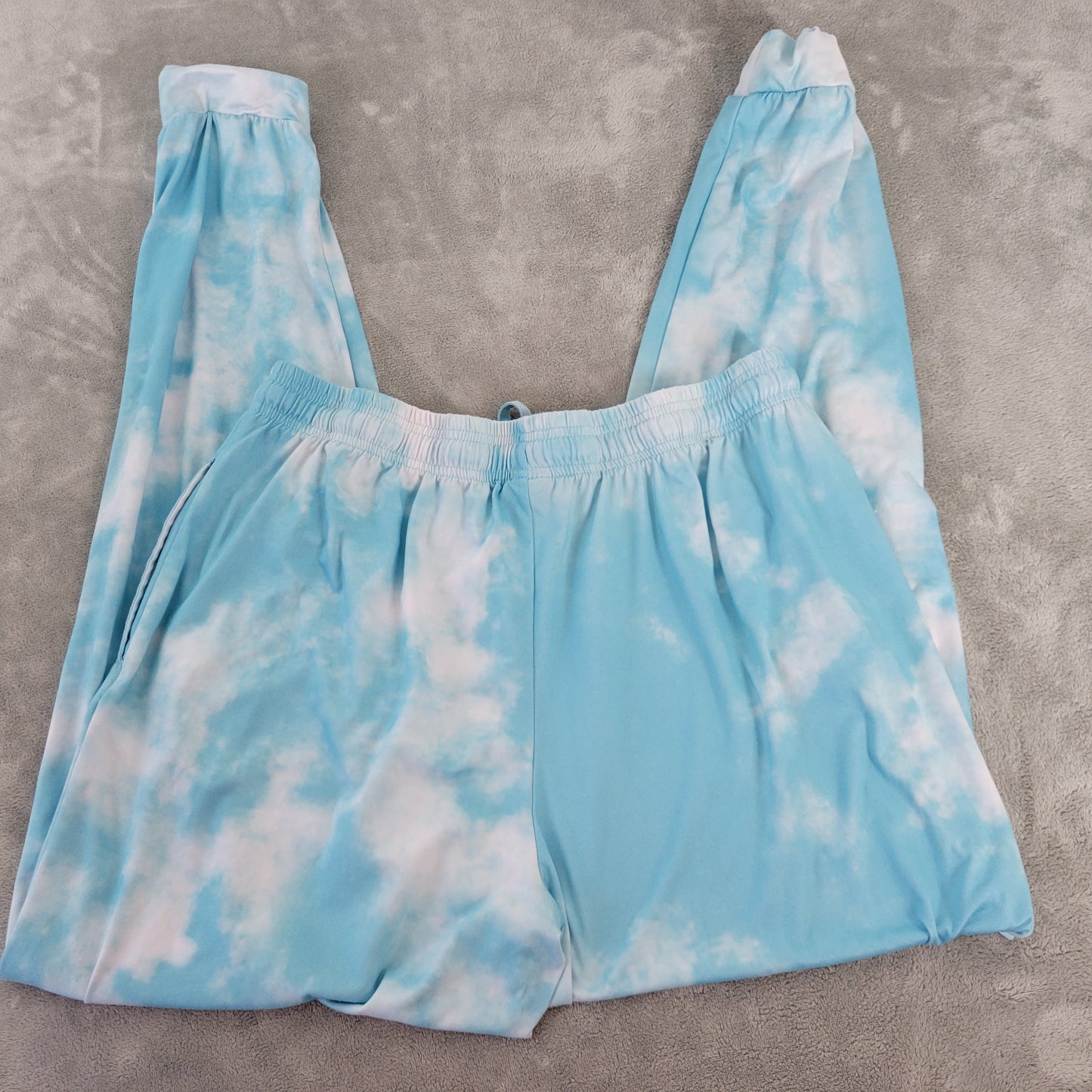 Cap'n Crunch Cereal Pajama Lounge Pants XL Blue Tie Dye Womens Pockets NOV74E