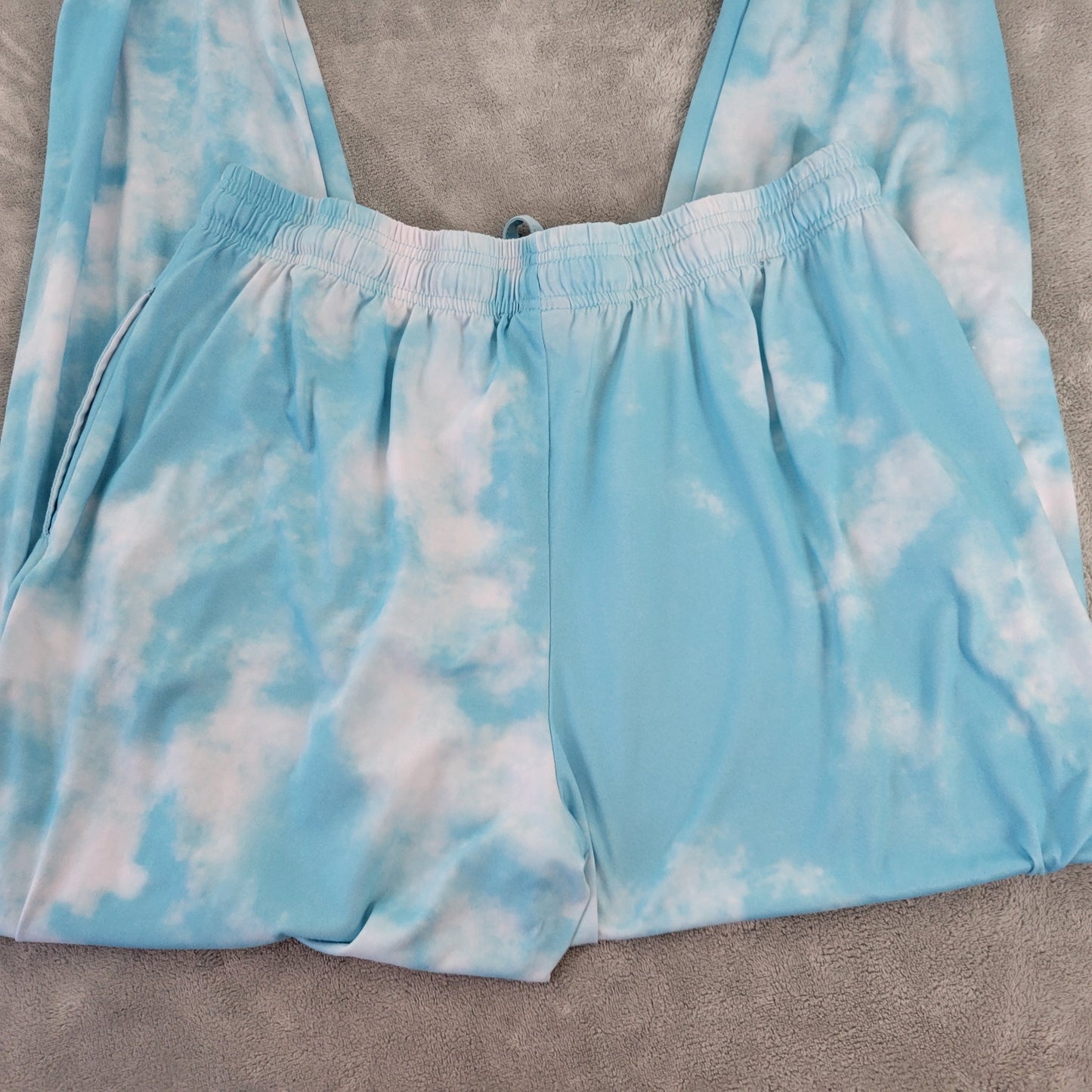 Cap'n Crunch Cereal Pajama Lounge Pants XL Blue Tie Dye Womens Pockets NOV74E