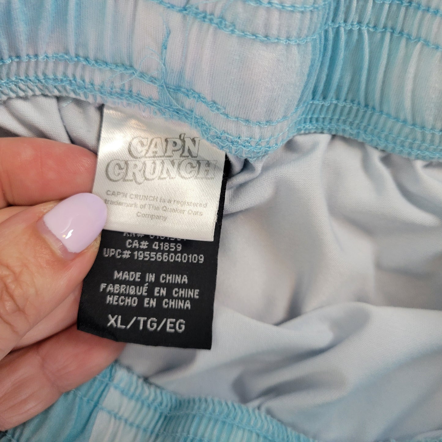 Cap'n Crunch Cereal Pajama Lounge Pants XL Blue Tie Dye Womens Pockets NOV74E