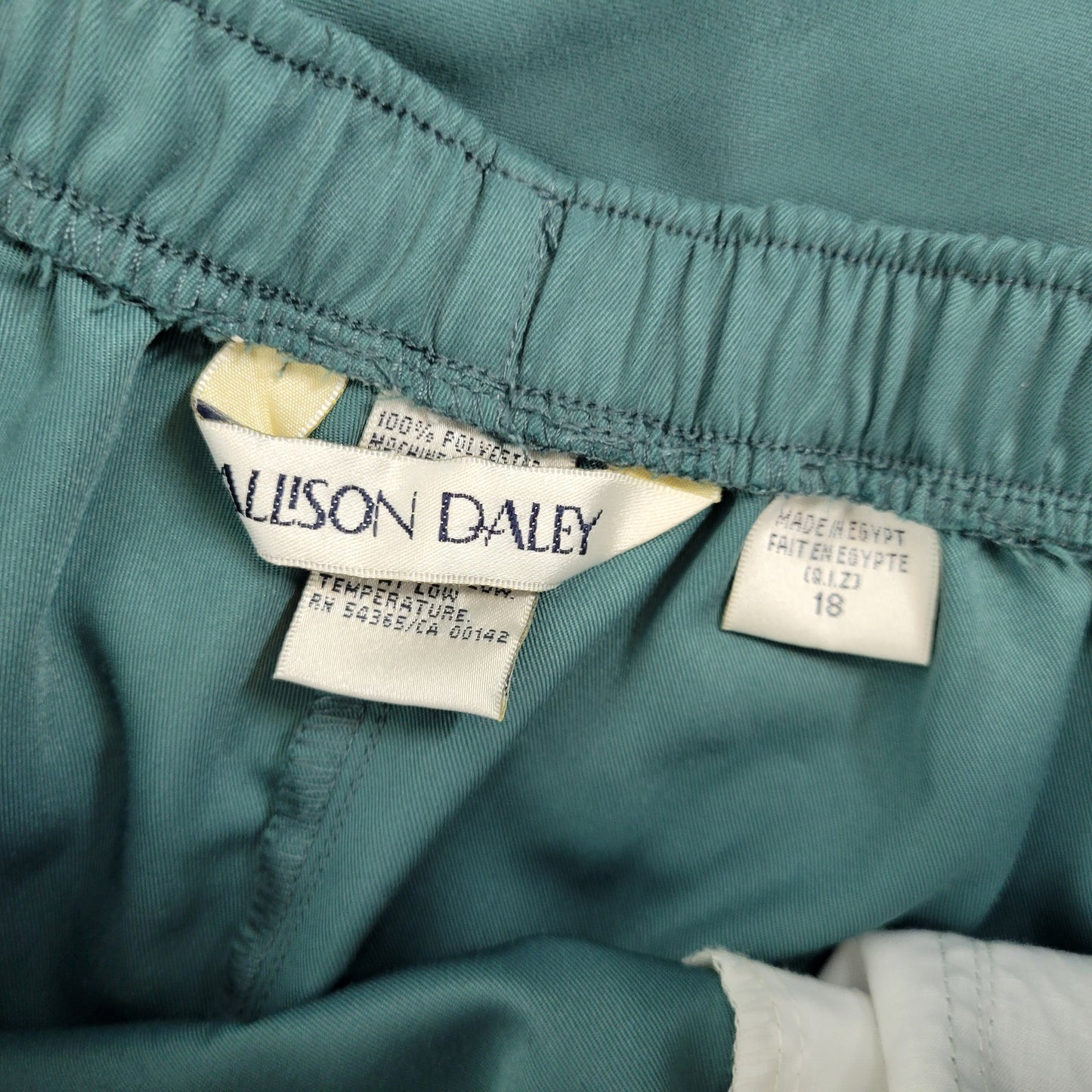 Allison Daley Women's 18 Green Dress Pants Elastic Waist Pull On GRE57XE