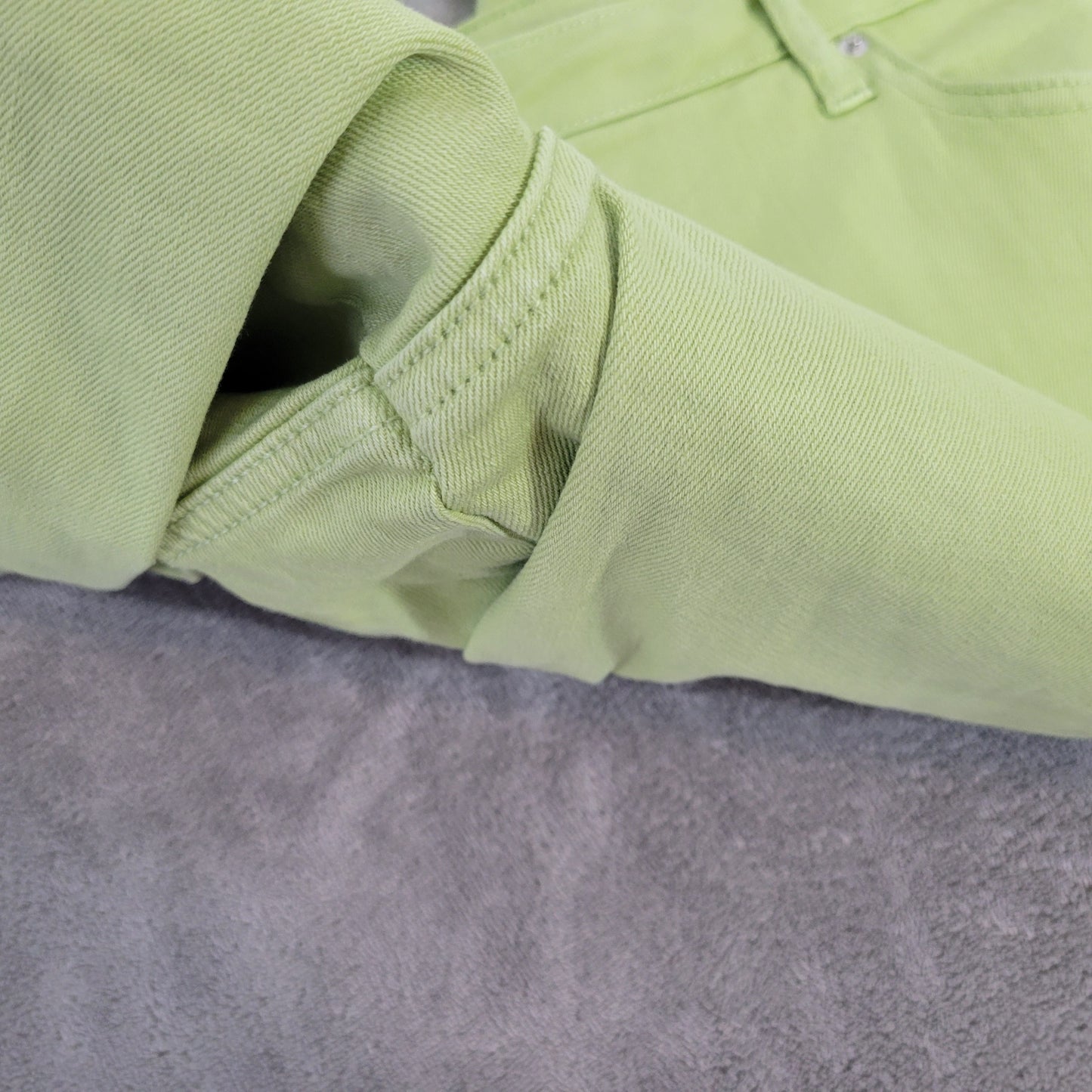 Cato Est 1946 Women's 22W Plus Size Jeans Cropped Raw Hem Lime Green SL75E