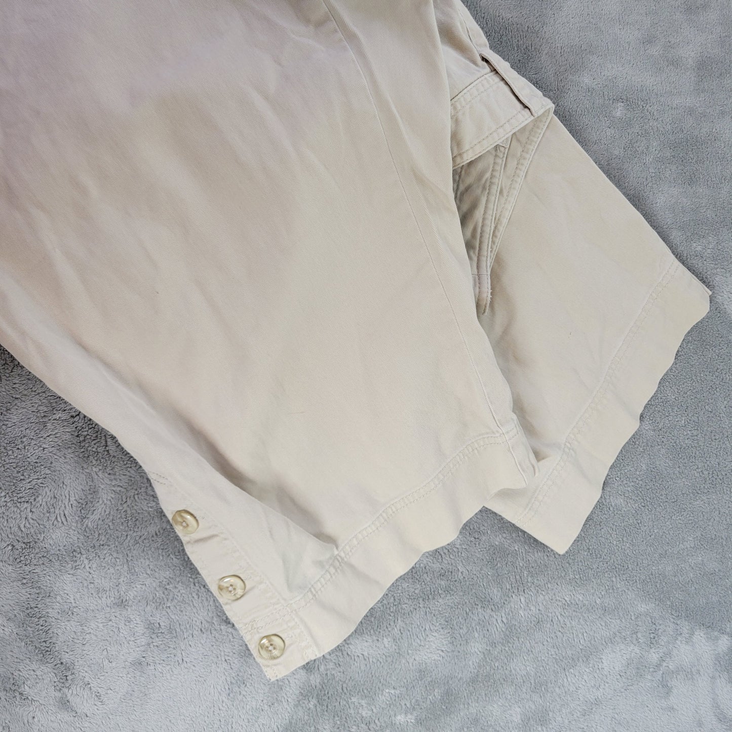Charter Club Women's 18W Plus Size Beige Capri Pants Button Hem Stretch CAP6E