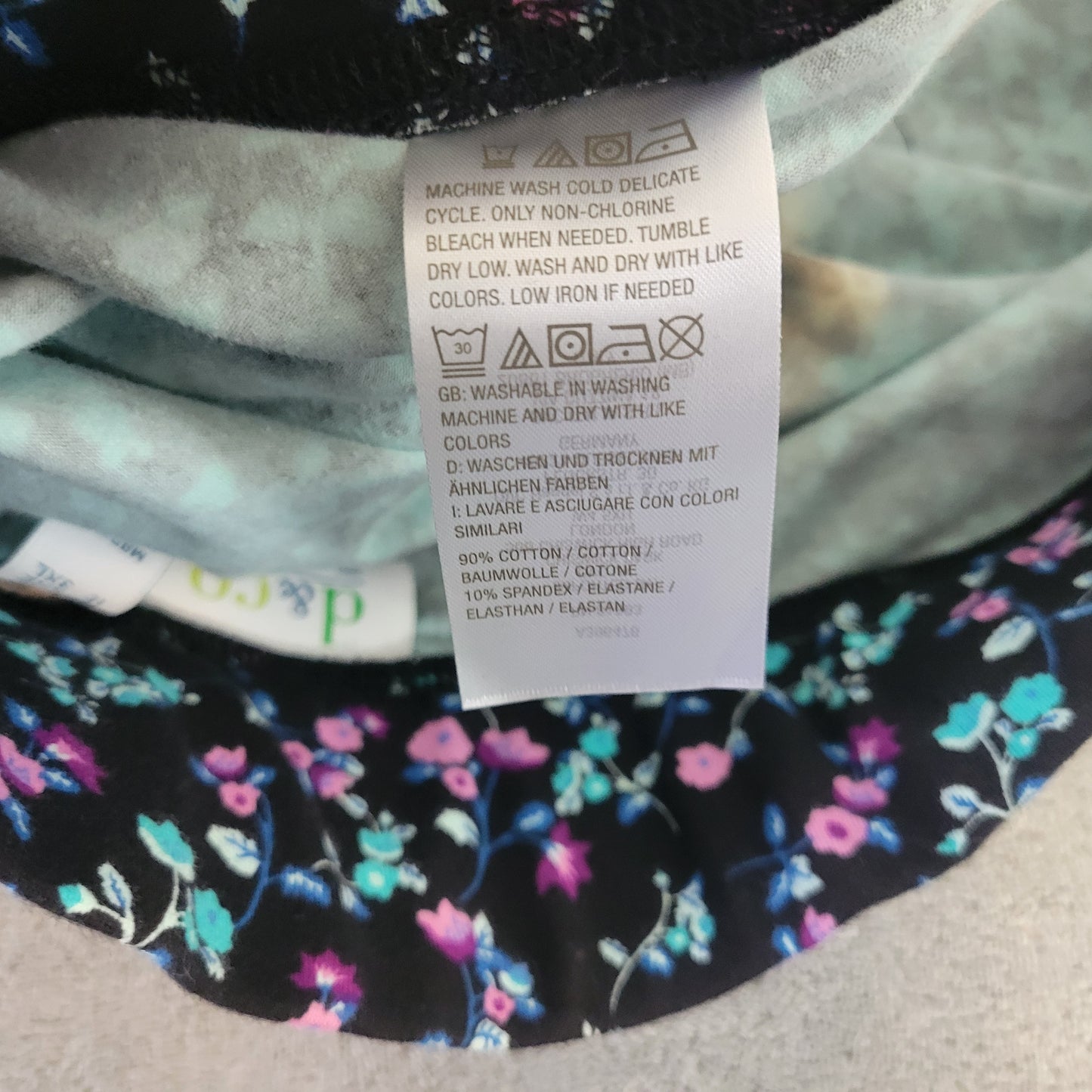 Denim & Co Women's 2X Capri Pants Floral Purple Black Blue Pull On FLO65E