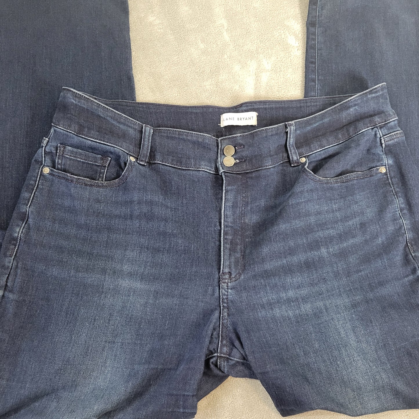 Lane Bryant Women's Jeans 20 Long Flex Magic Waist Tighter Tummy Dark Wash SL94E