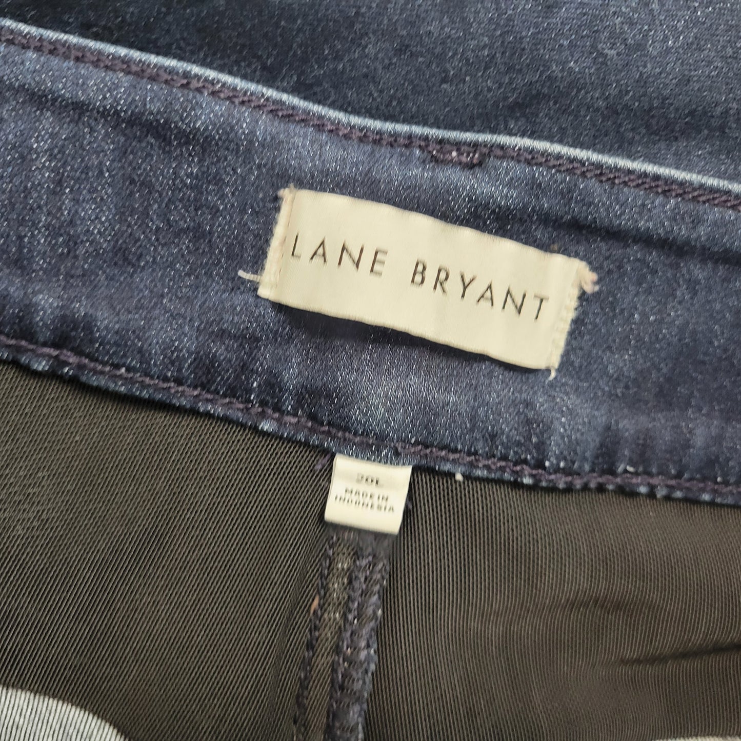 Lane Bryant Women's Jeans 20 Long Flex Magic Waist Tighter Tummy Dark Wash SL94E
