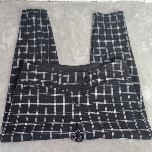 INC International Concepts Women's 3XL Pants Black White Plaid Pull On PLA39E