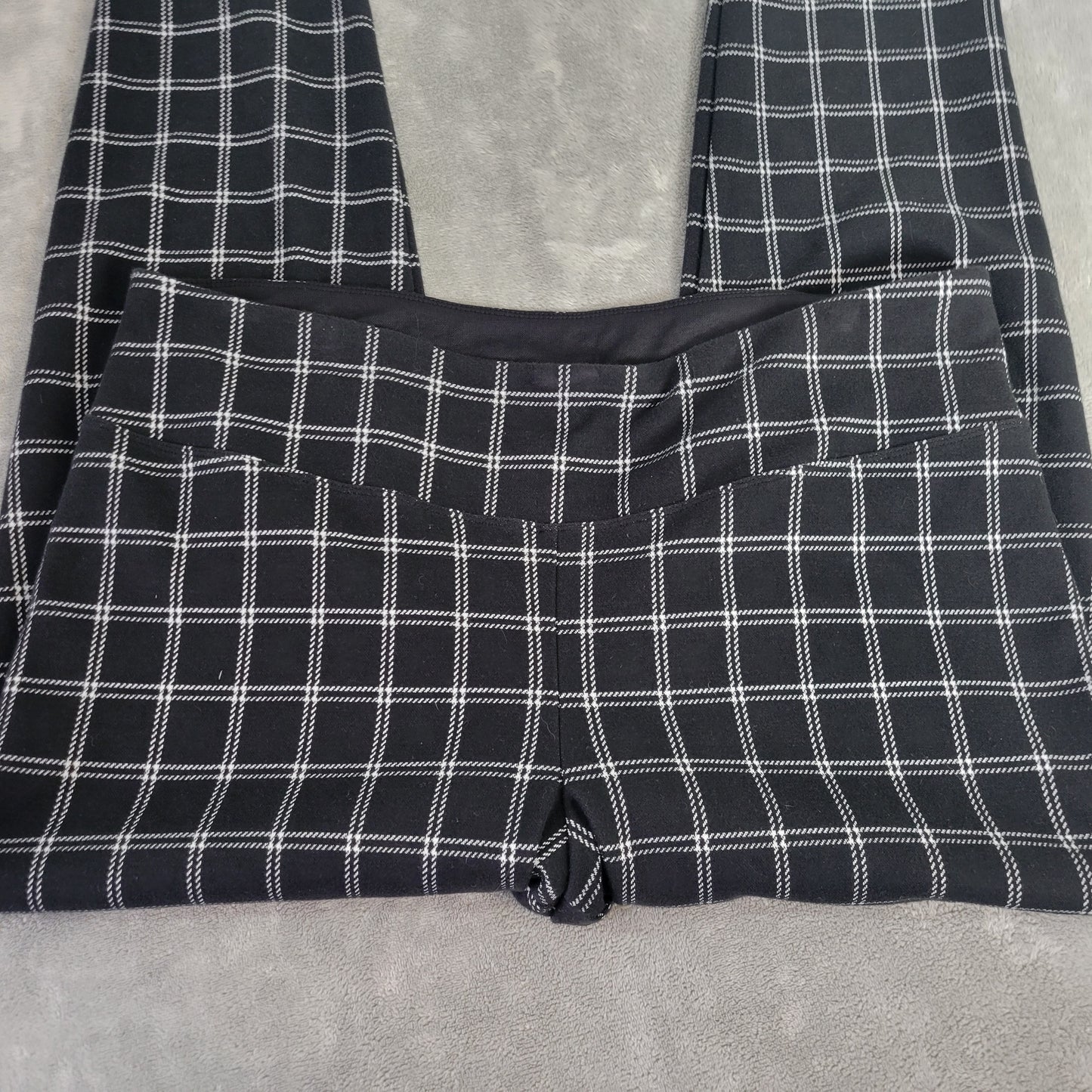 INC International Concepts Women's 3XL Pants Black White Plaid Pull On PLA39E