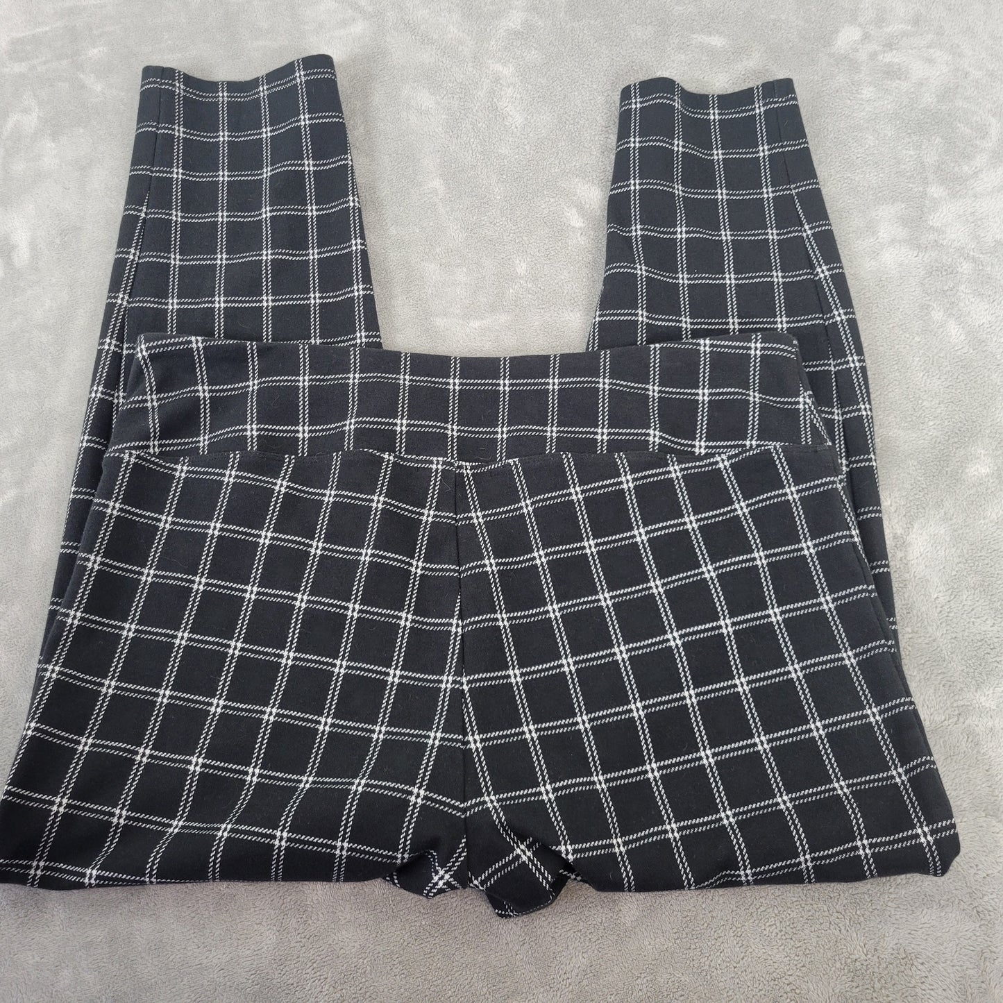 INC International Concepts Women's 3XL Pants Black White Plaid Pull On PLA39E