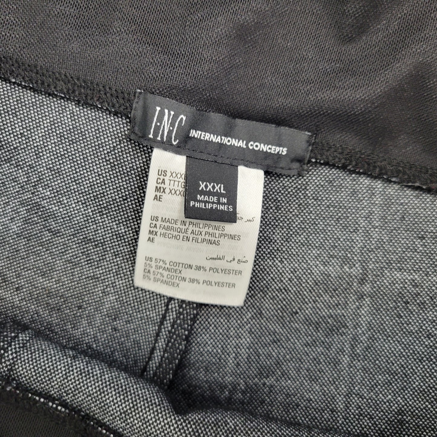 INC International Concepts Women's 3XL Pants Black White Plaid Pull On PLA39E