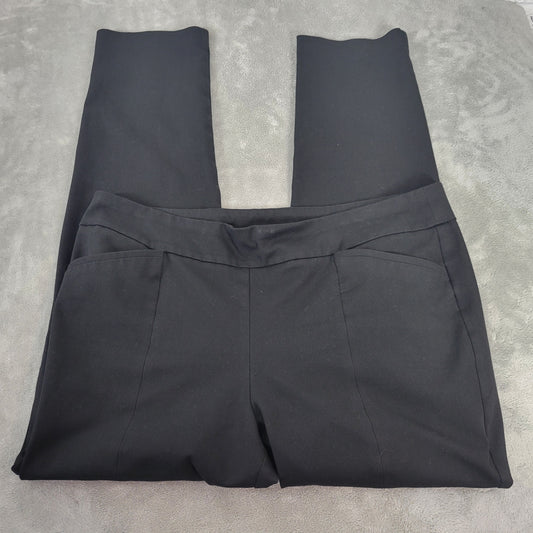 Chicos Pants XL 18 Tall Black Dress Pants Slimming Pull On Elastic Waist BLA140E
