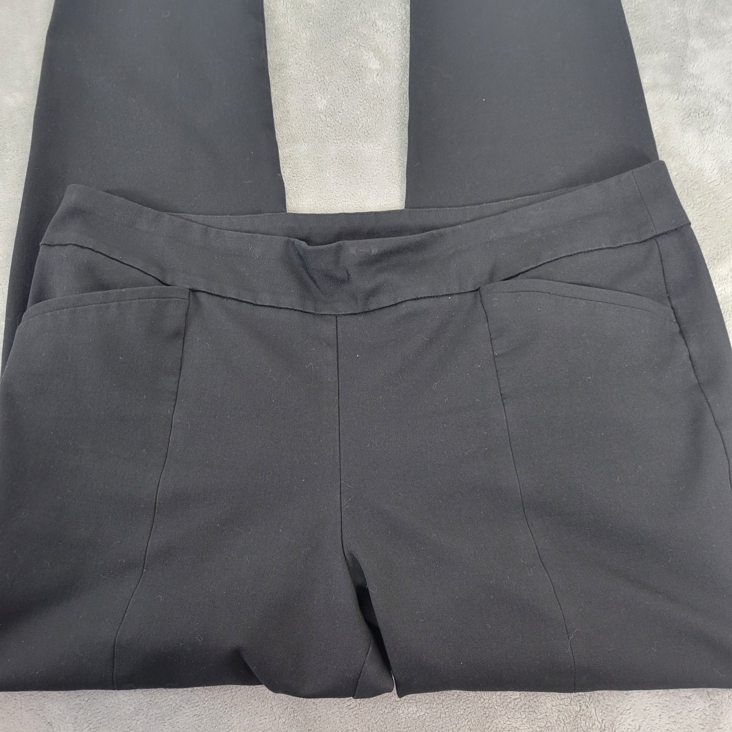 Chicos Pants XL 18 Tall Black Dress Pants Slimming Pull On Elastic Waist BLA140E