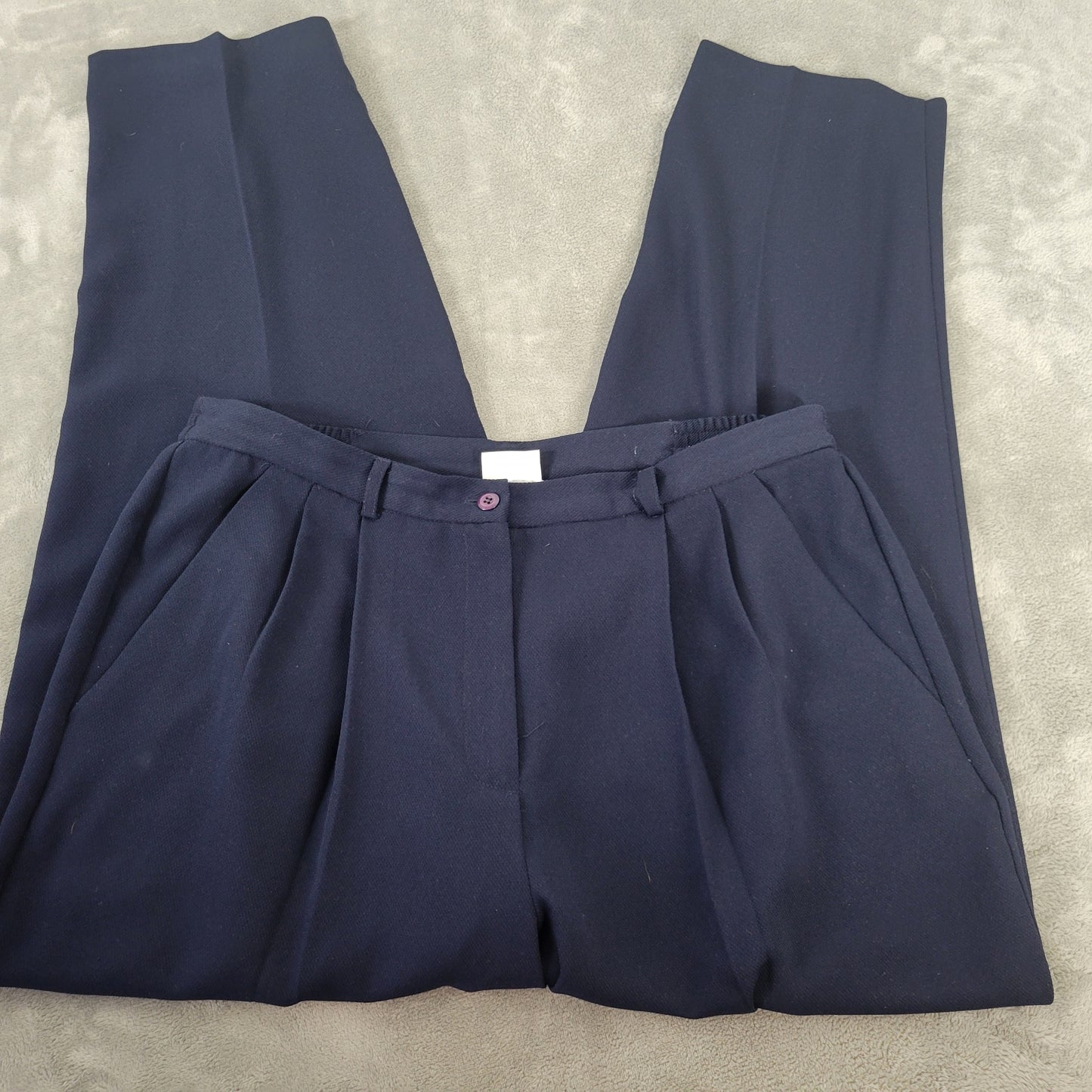 Villager Liz Claiborne 16W Blue Capri Pants Plus Size Pleated BLU252E