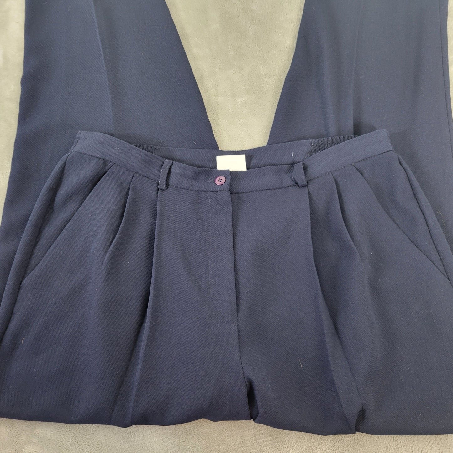 Villager Liz Claiborne 16W Blue Capri Pants Plus Size Pleated BLU252E
