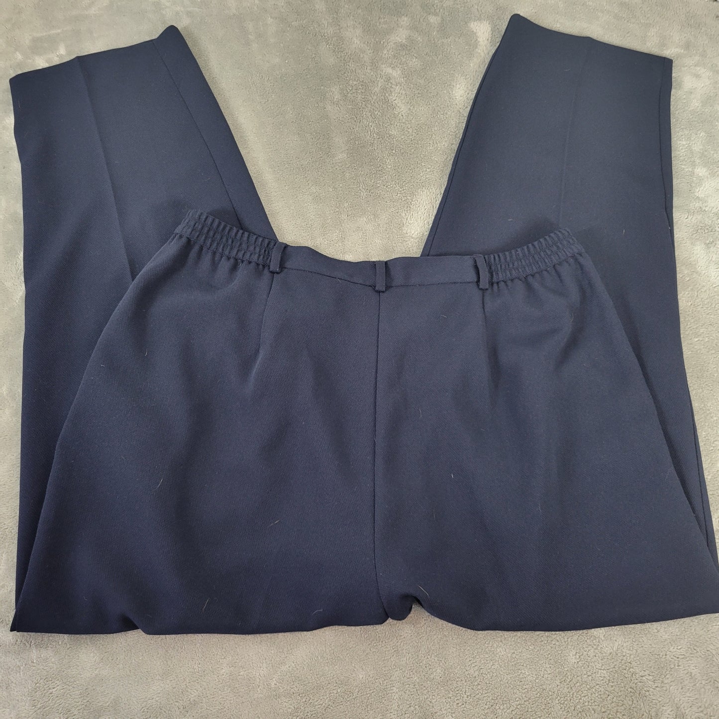 Villager Liz Claiborne 16W Blue Capri Pants Plus Size Pleated BLU252E