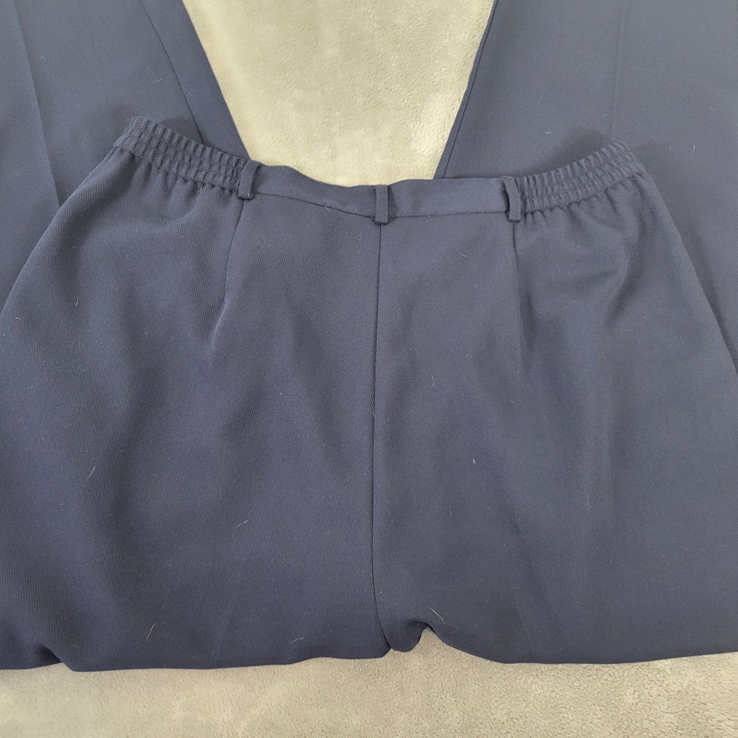 Villager Liz Claiborne 16W Blue Capri Pants Plus Size Pleated BLU252E
