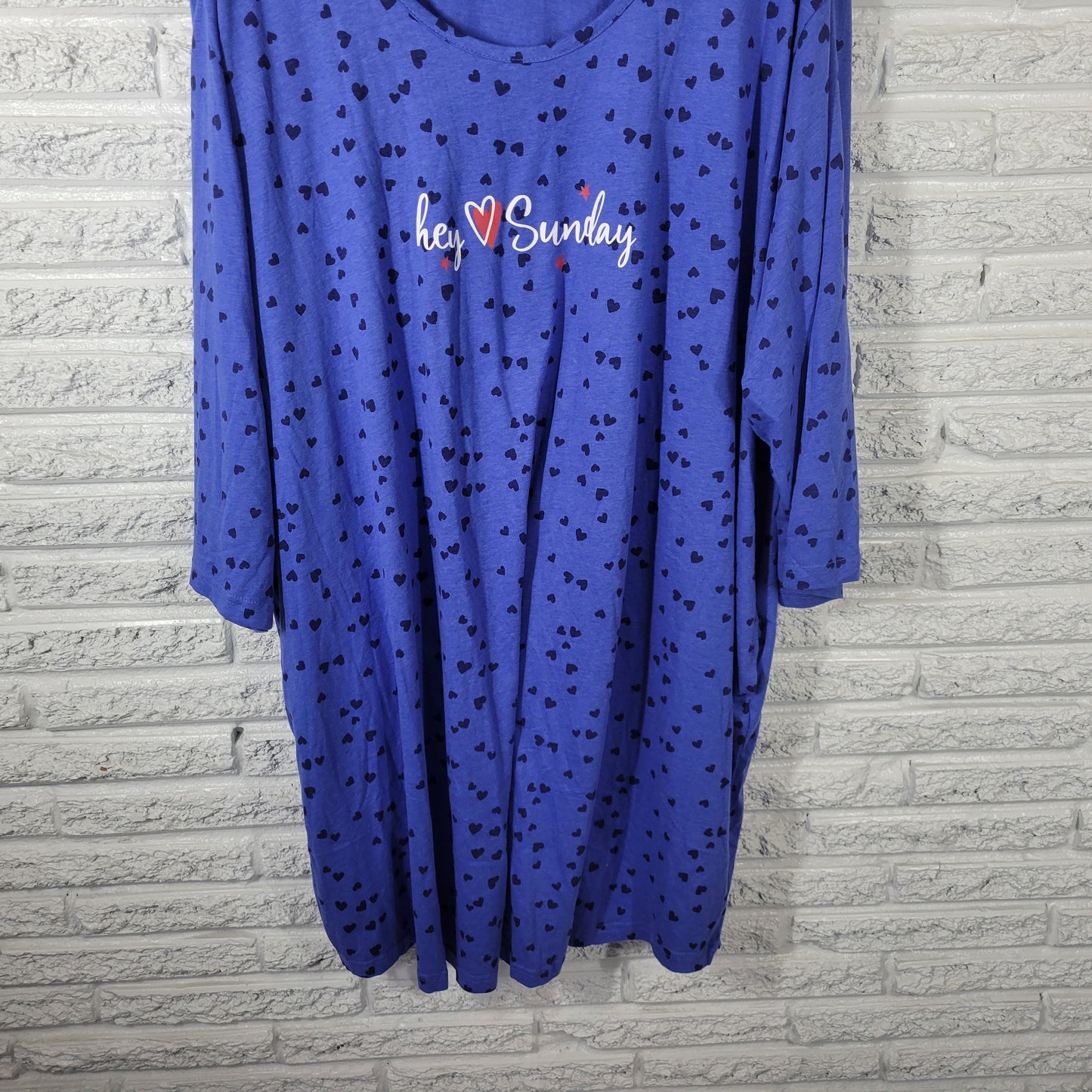 Avenue Body Women's 3X Nightgown Blue Cotton Blend Long Sleeve BLU22E
