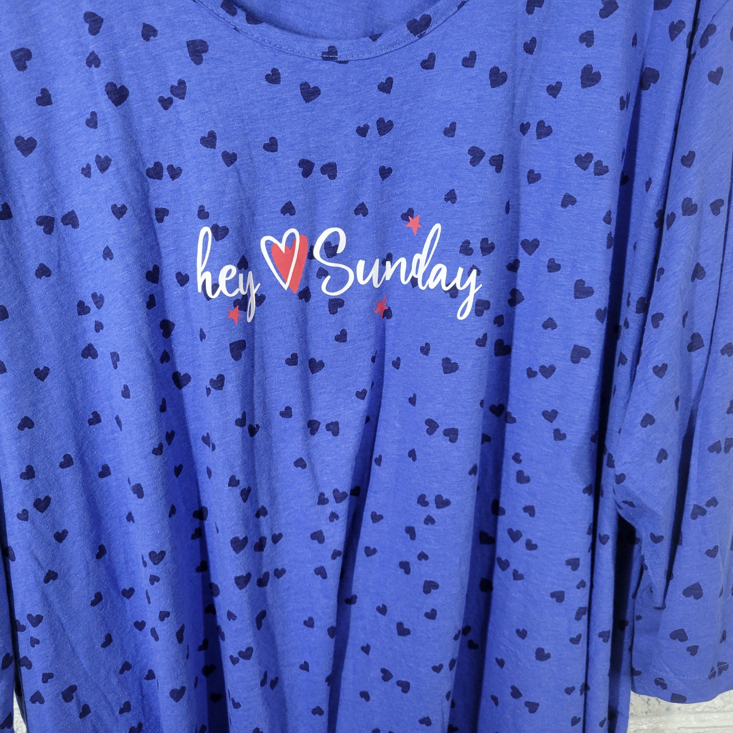 Avenue Body Women's 3X Nightgown Blue Cotton Blend Long Sleeve BLU22E