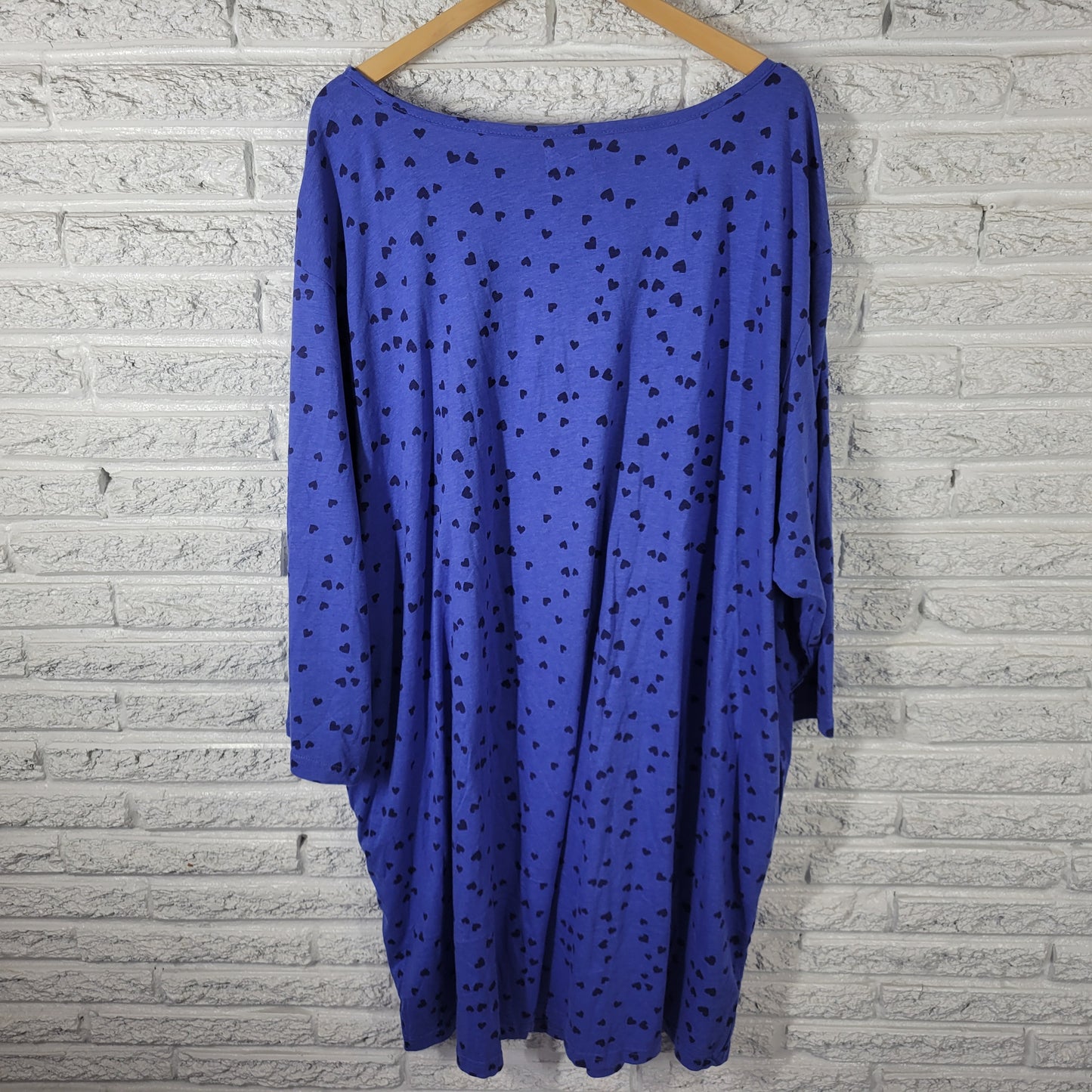 Avenue Body Women's 3X Nightgown Blue Cotton Blend Long Sleeve BLU22E