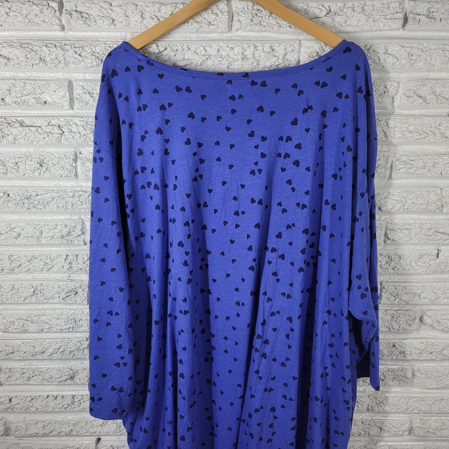 Avenue Body Women's 3X Nightgown Blue Cotton Blend Long Sleeve BLU22E