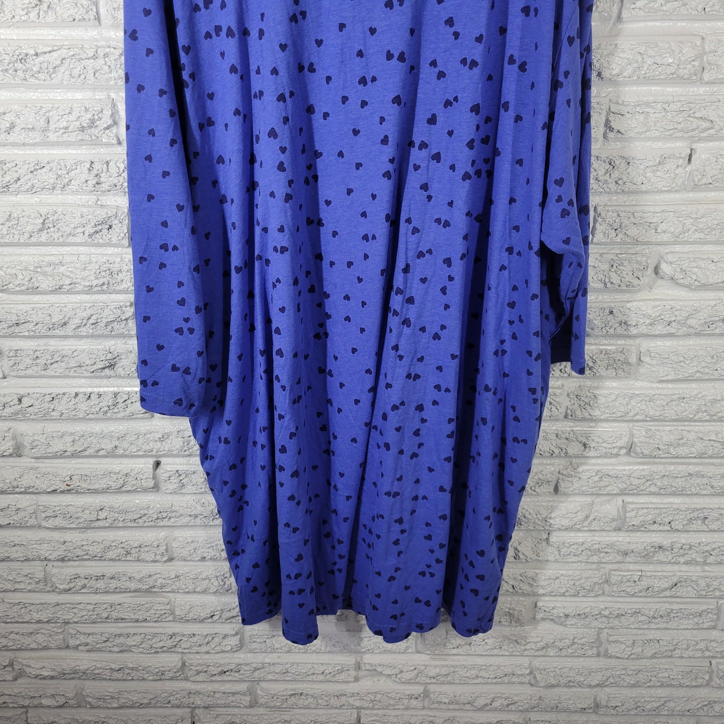 Avenue Body Women's 3X Nightgown Blue Cotton Blend Long Sleeve BLU22E